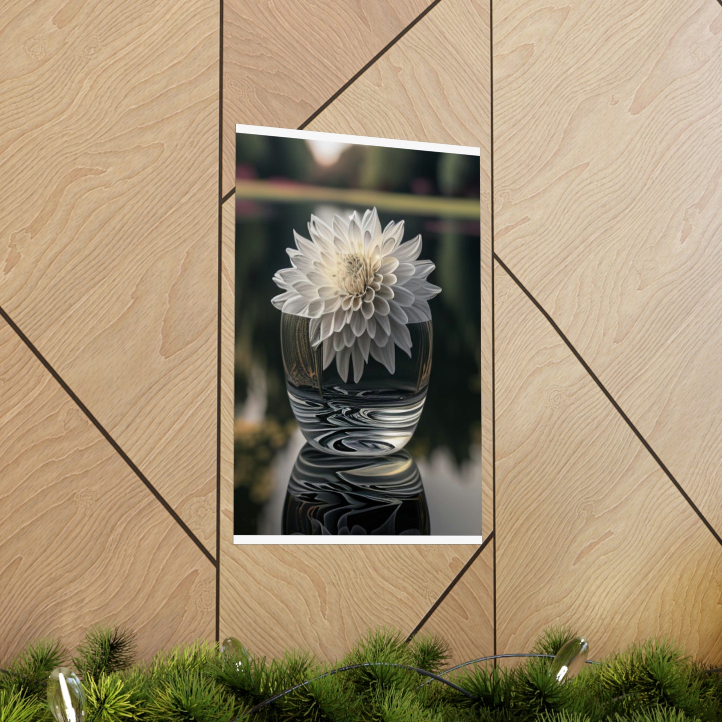 Premium Matte Vertical Posters White Dahlia 2