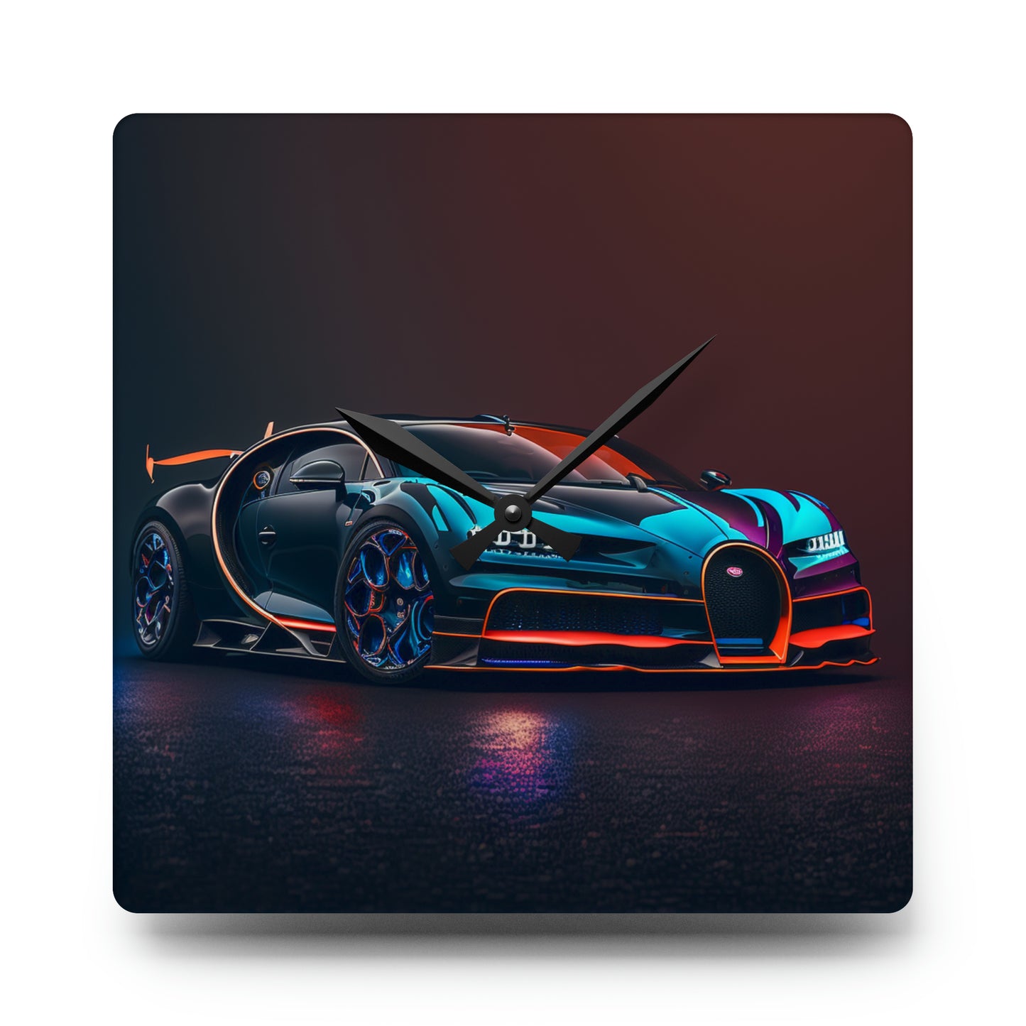 Acrylic Wall Clock Bugatti Chiron Super 1