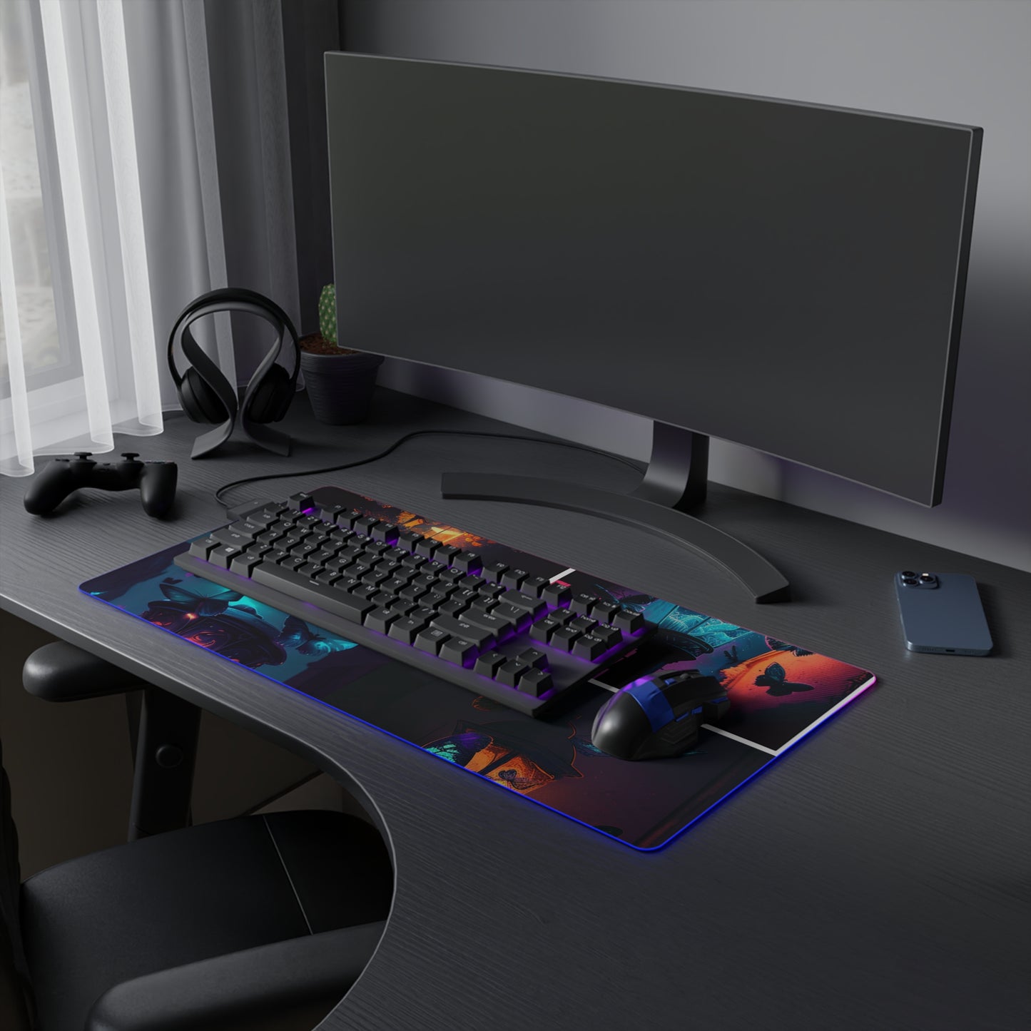 LED Gaming Mouse Pad Street Light Butterfly 5
