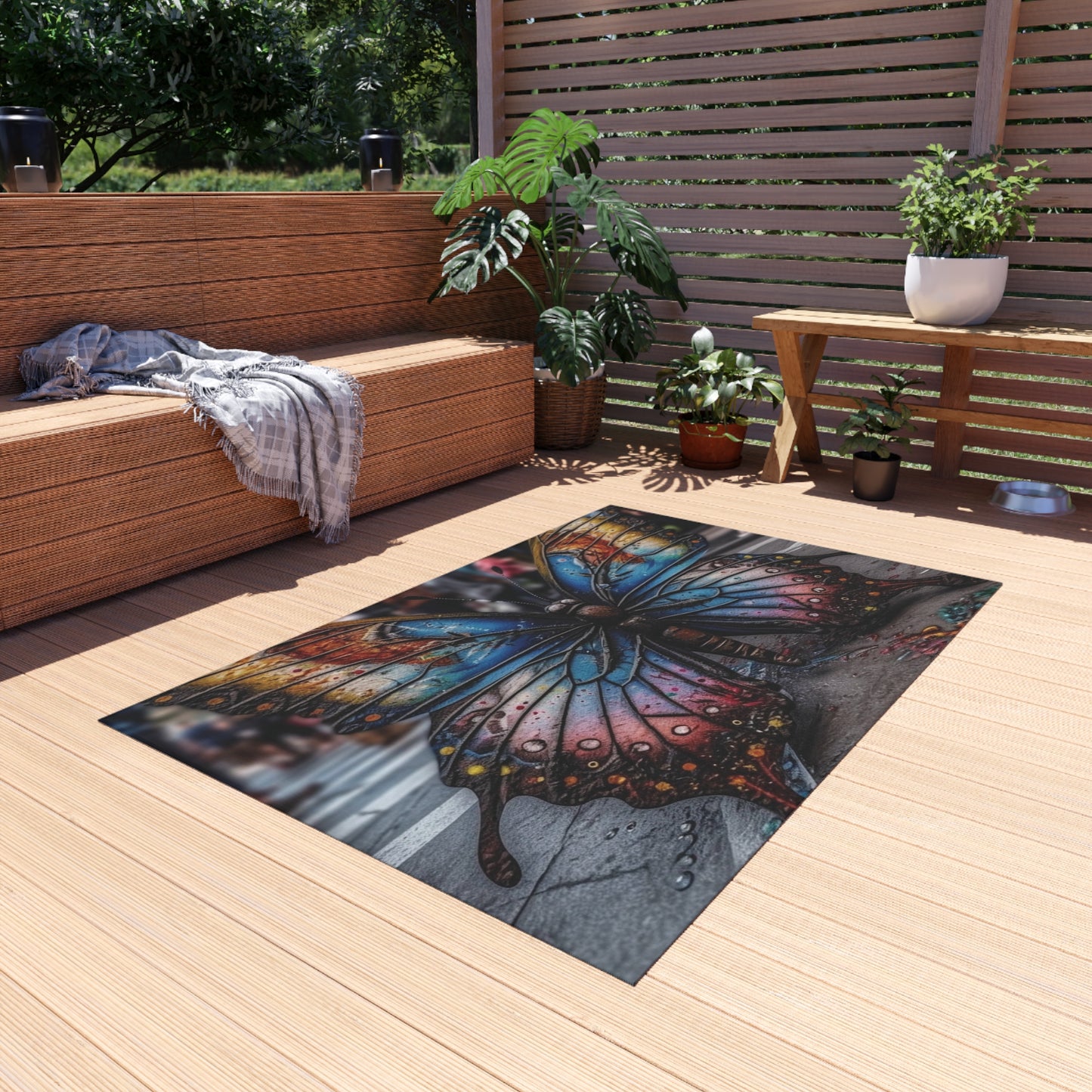 Outdoor Rug  Liquid Street Butterfly 4