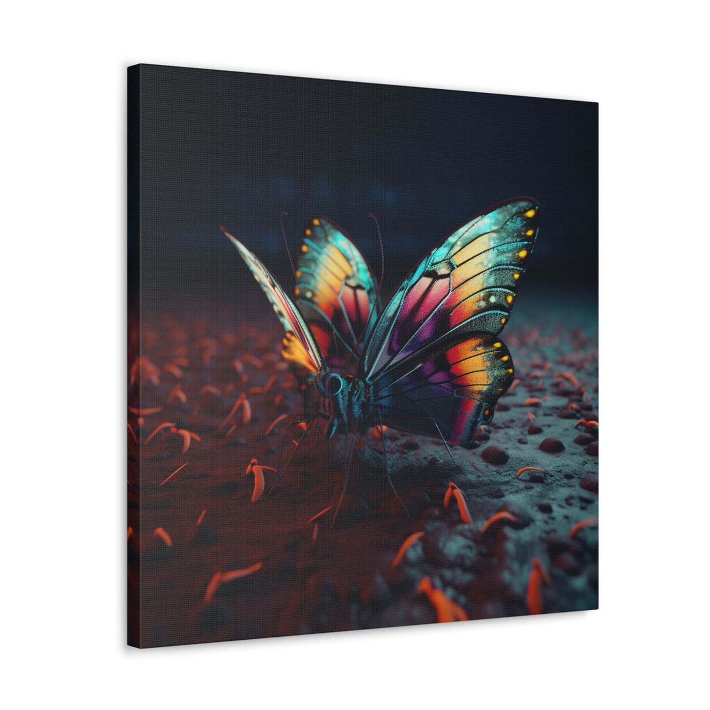 Canvas Gallery Wraps Hyper Colorful Butterfly Macro 1