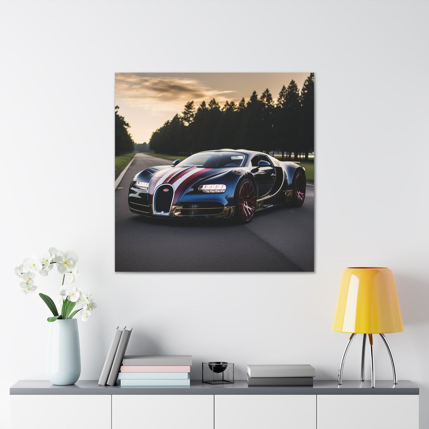 Canvas Gallery Wraps Bugatti Flag American 1