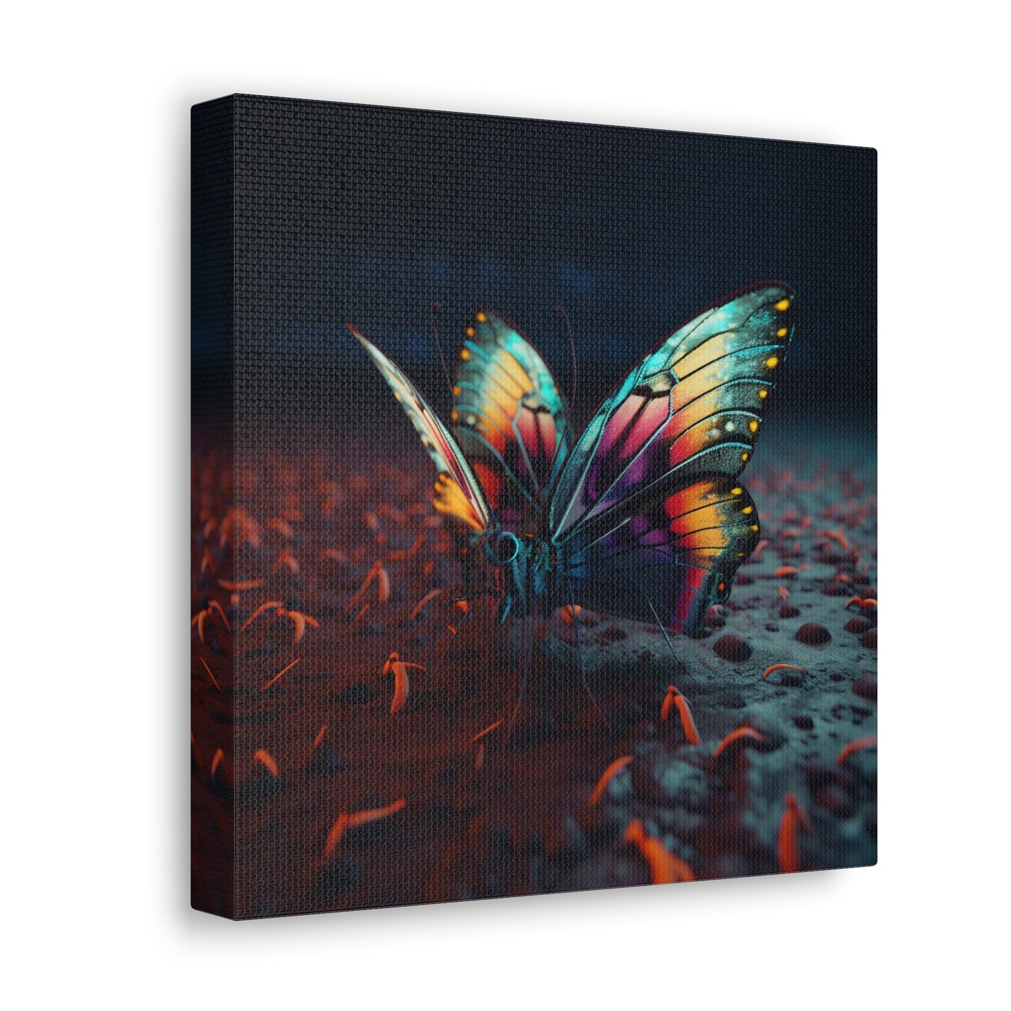 Canvas Gallery Wraps Hyper Colorful Butterfly Macro 1