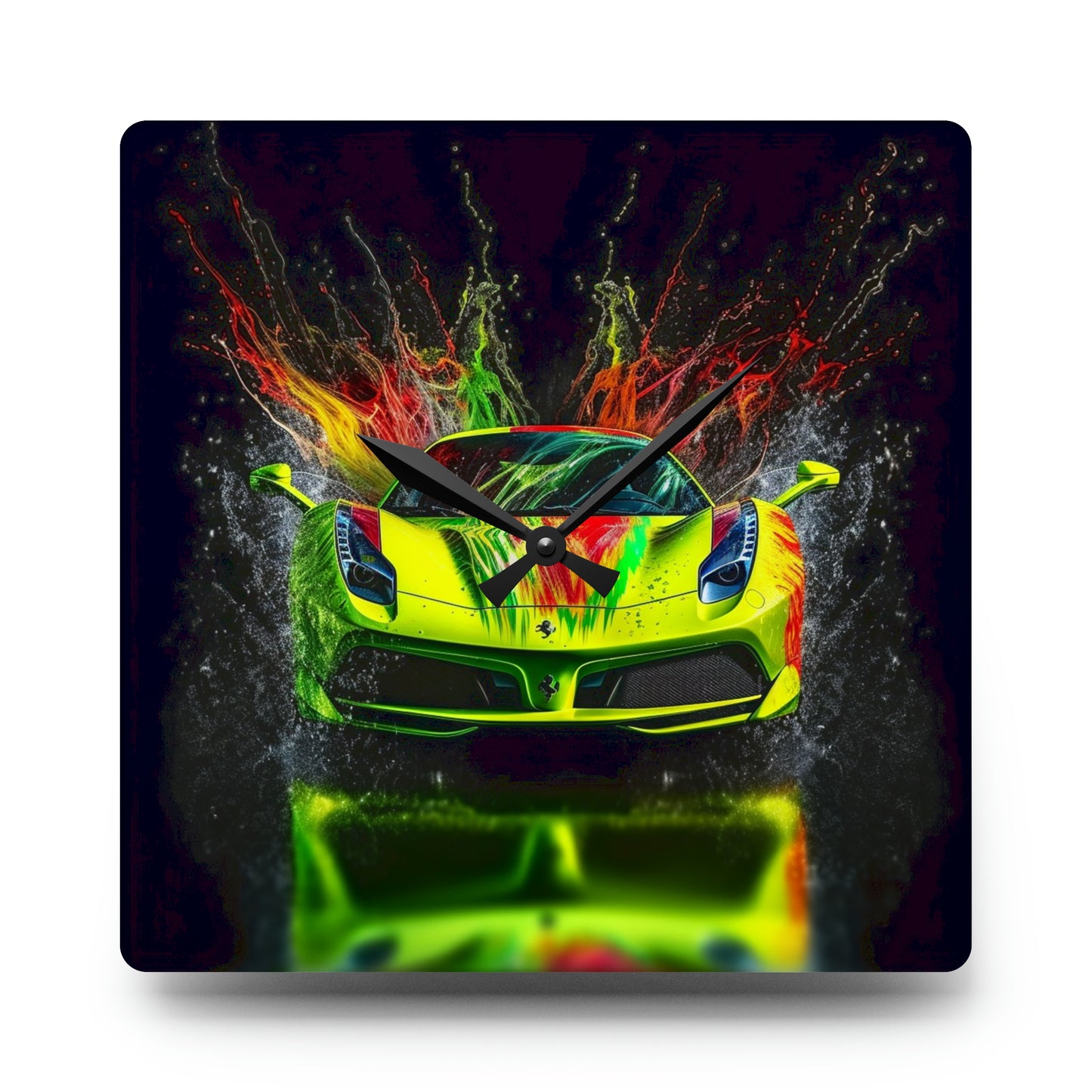 Acrylic Wall Clock Farrari Water 1