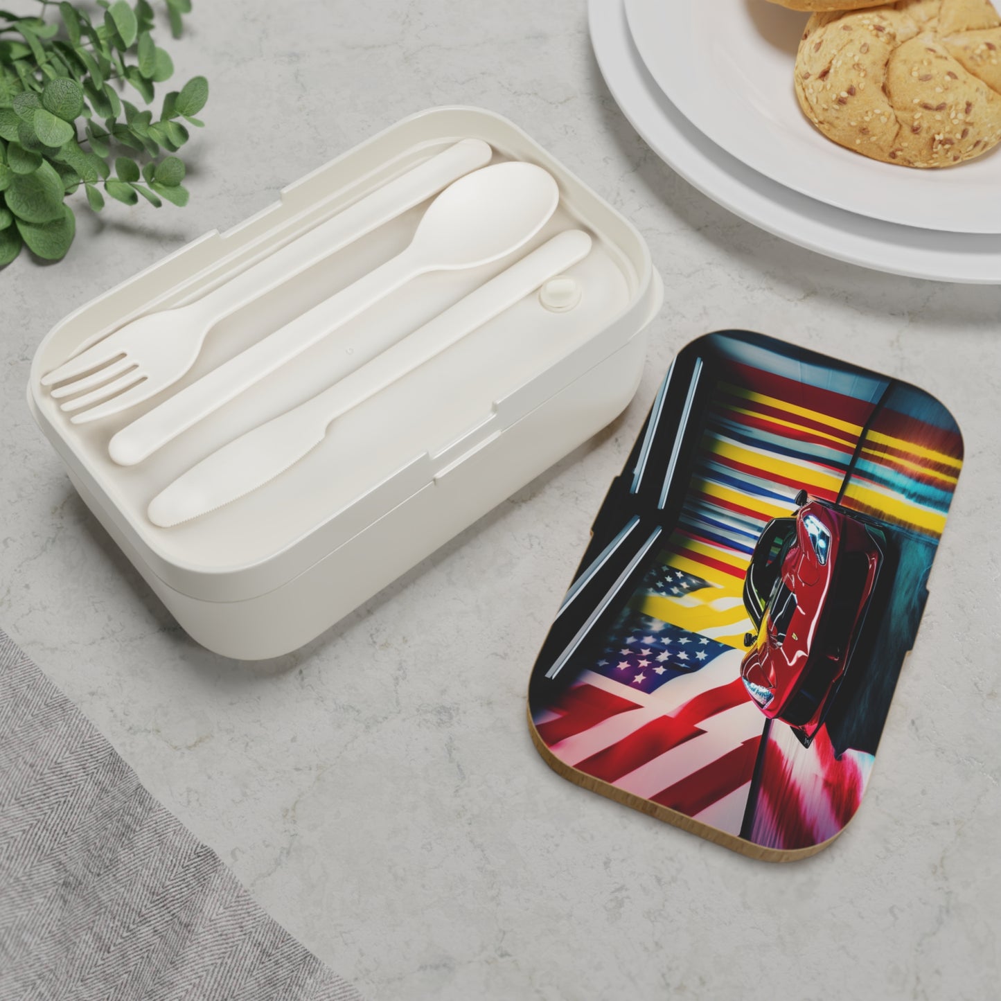Bento Lunch Box Macro Flag Ferrari 2