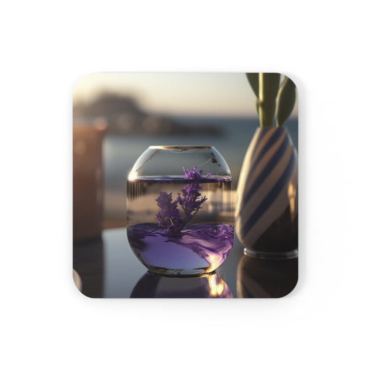 Corkwood Coaster Set Lavender in a vase 1