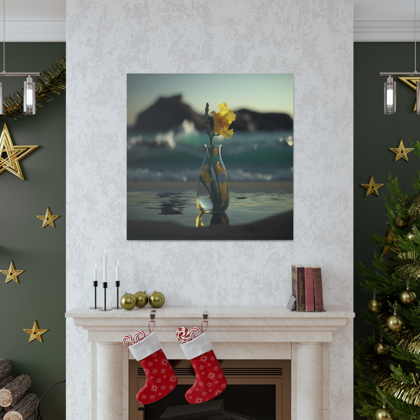 Canvas Gallery Wraps Yellow Gladiolus glass 2
