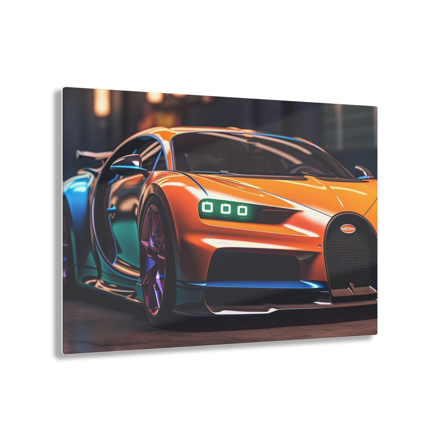 Acrylic Prints Hyper Bugatti Neon Chiron 1