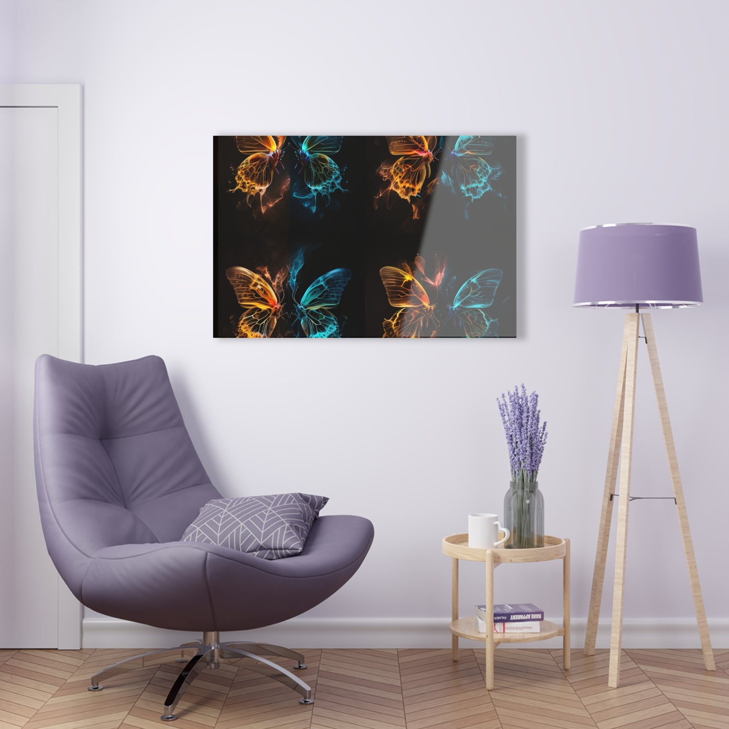 Acrylic Prints Kiss Neon Butterfly 5