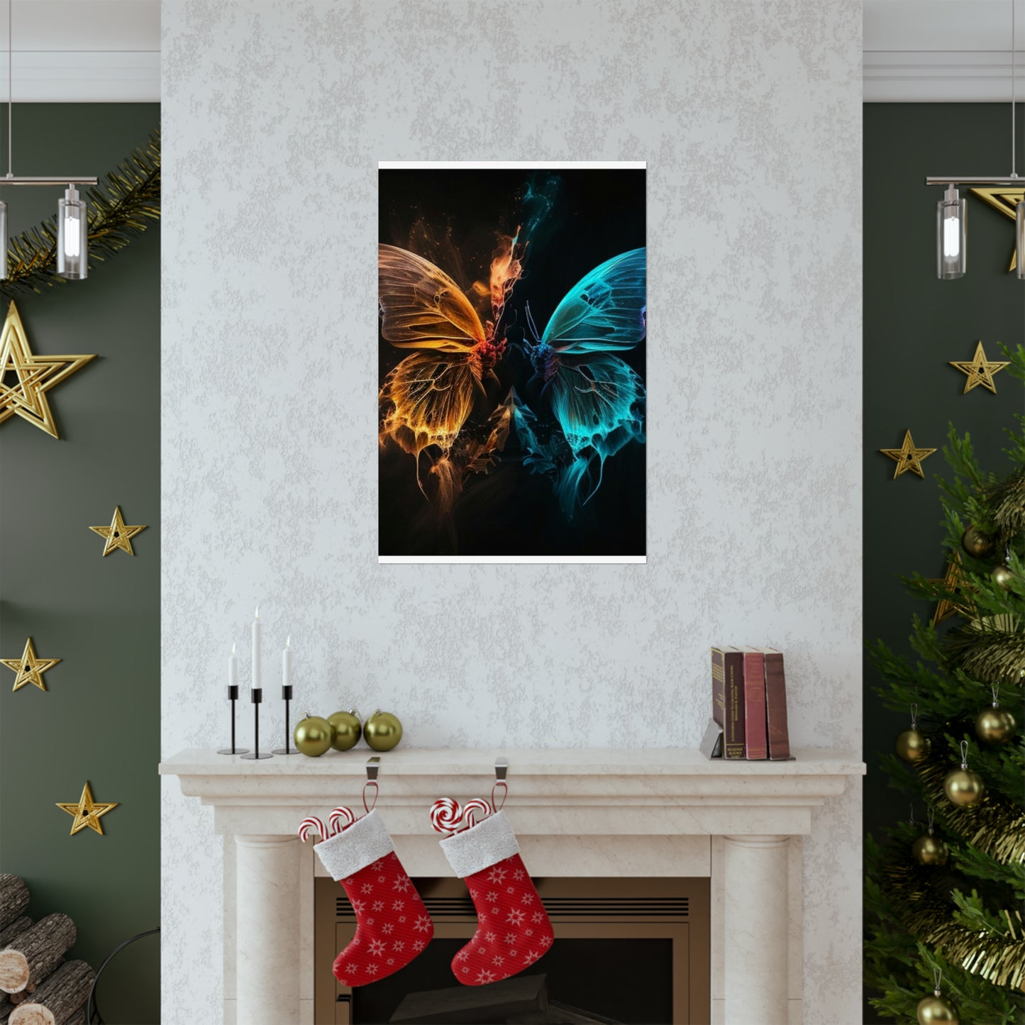 Premium Matte Vertical Posters Neon Glo Butterfly 4