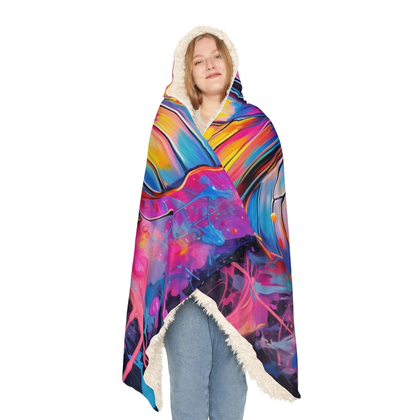 Snuggle Hooded Blanket Pink Butterfly Flair 3