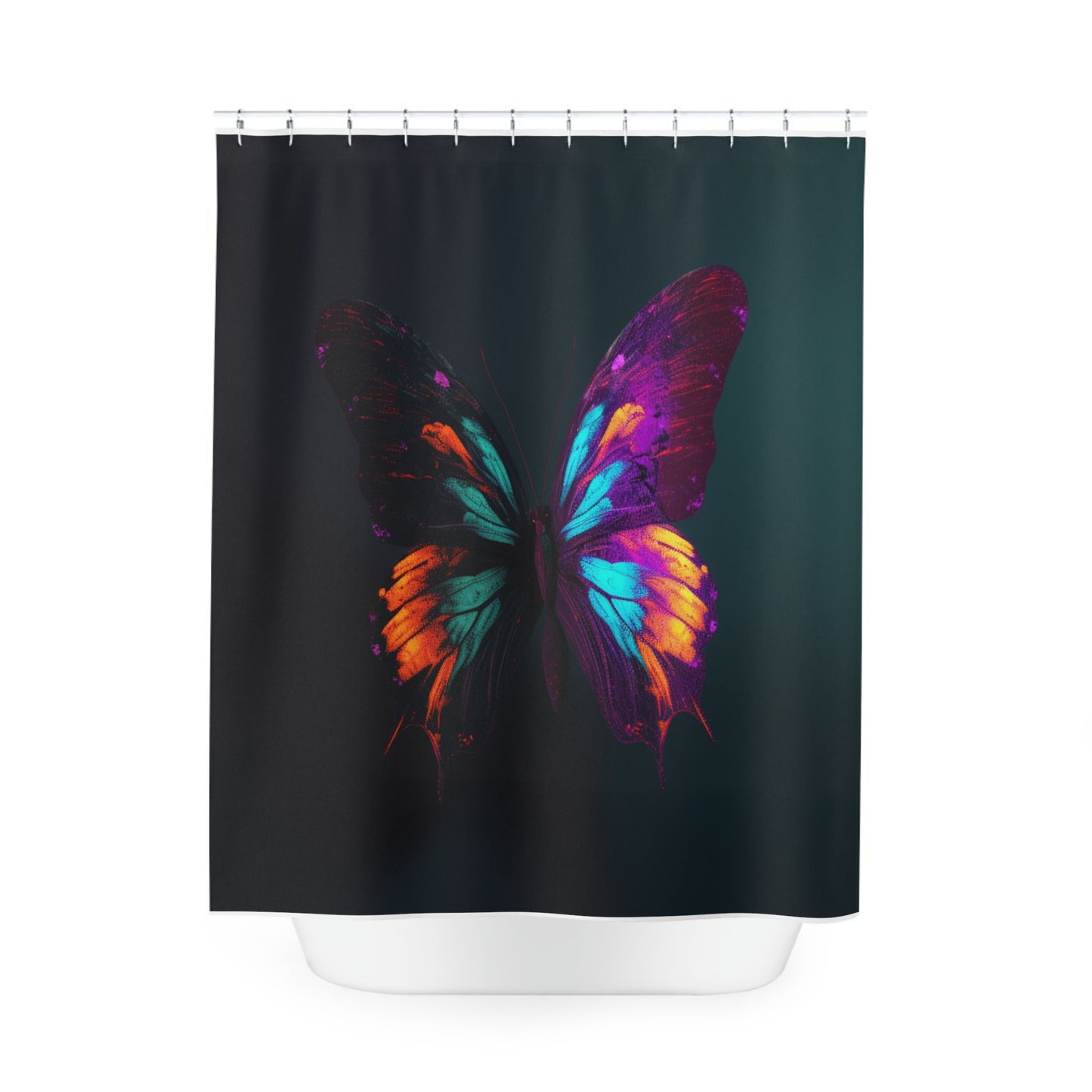 Polyester Shower Curtain Hyper Colorful Butterfly Purple 2