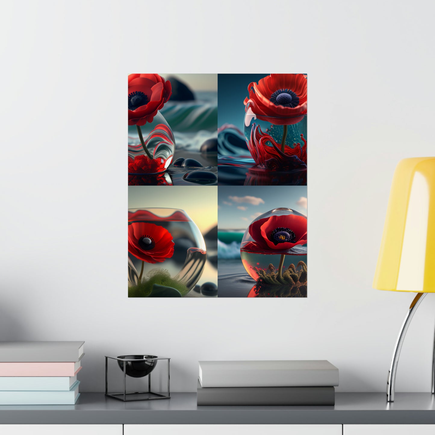 Premium Matte Vertical Posters Red Anemone in a Vase 5