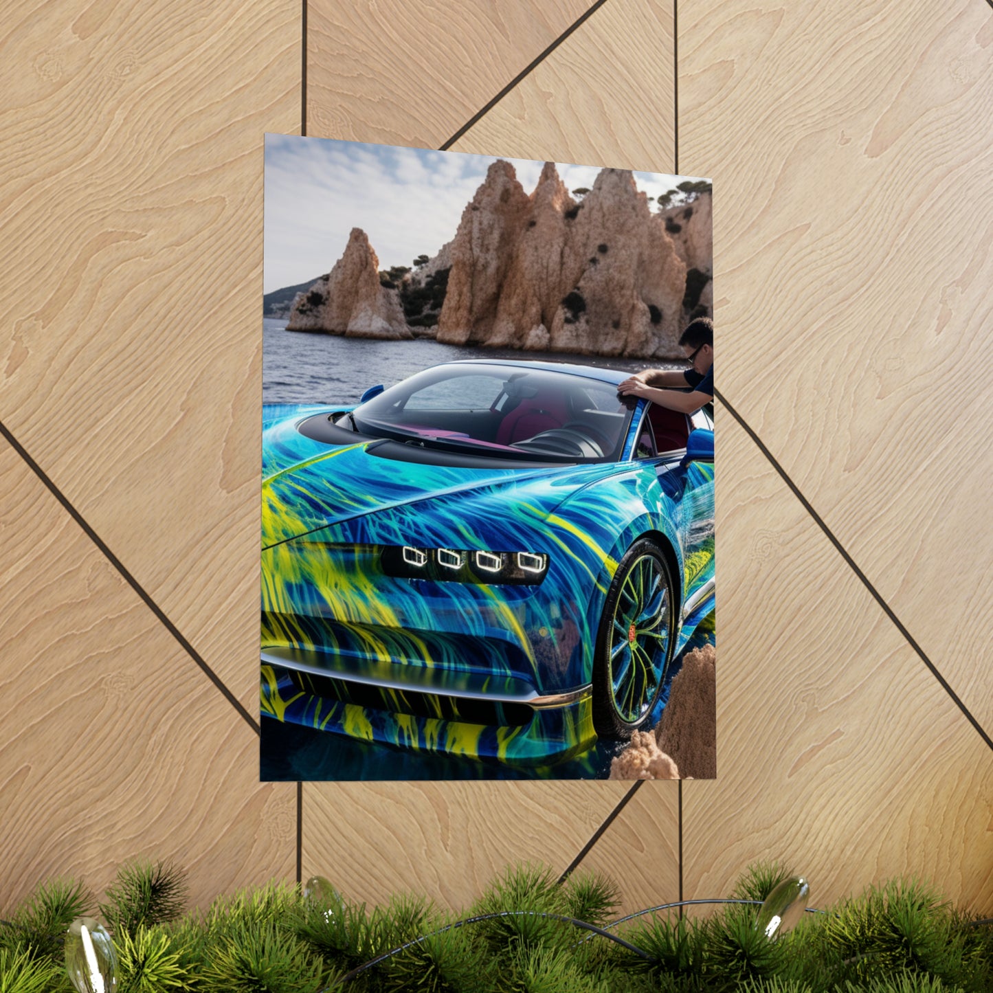 Premium Matte Vertical Posters Bugatti Water 1