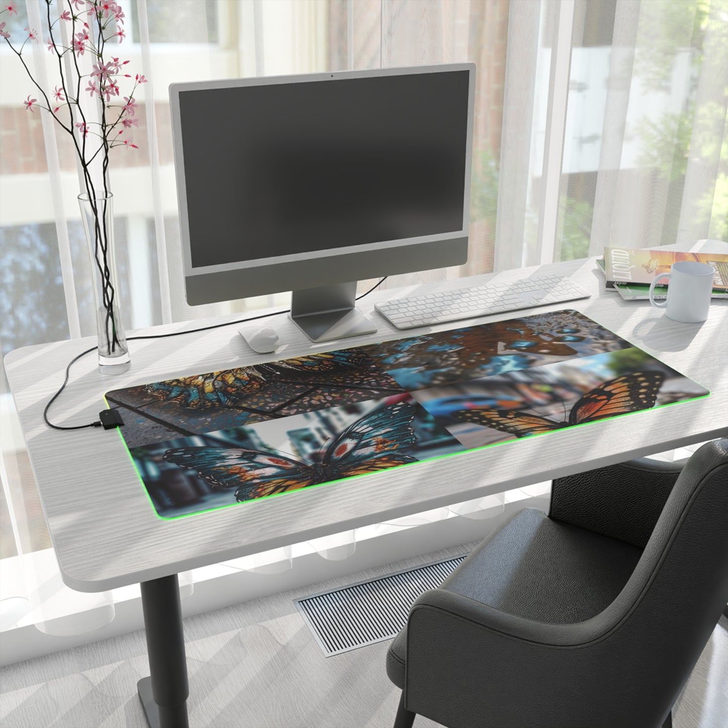 LED Gaming Mouse Pad Water Butterfly Street 5