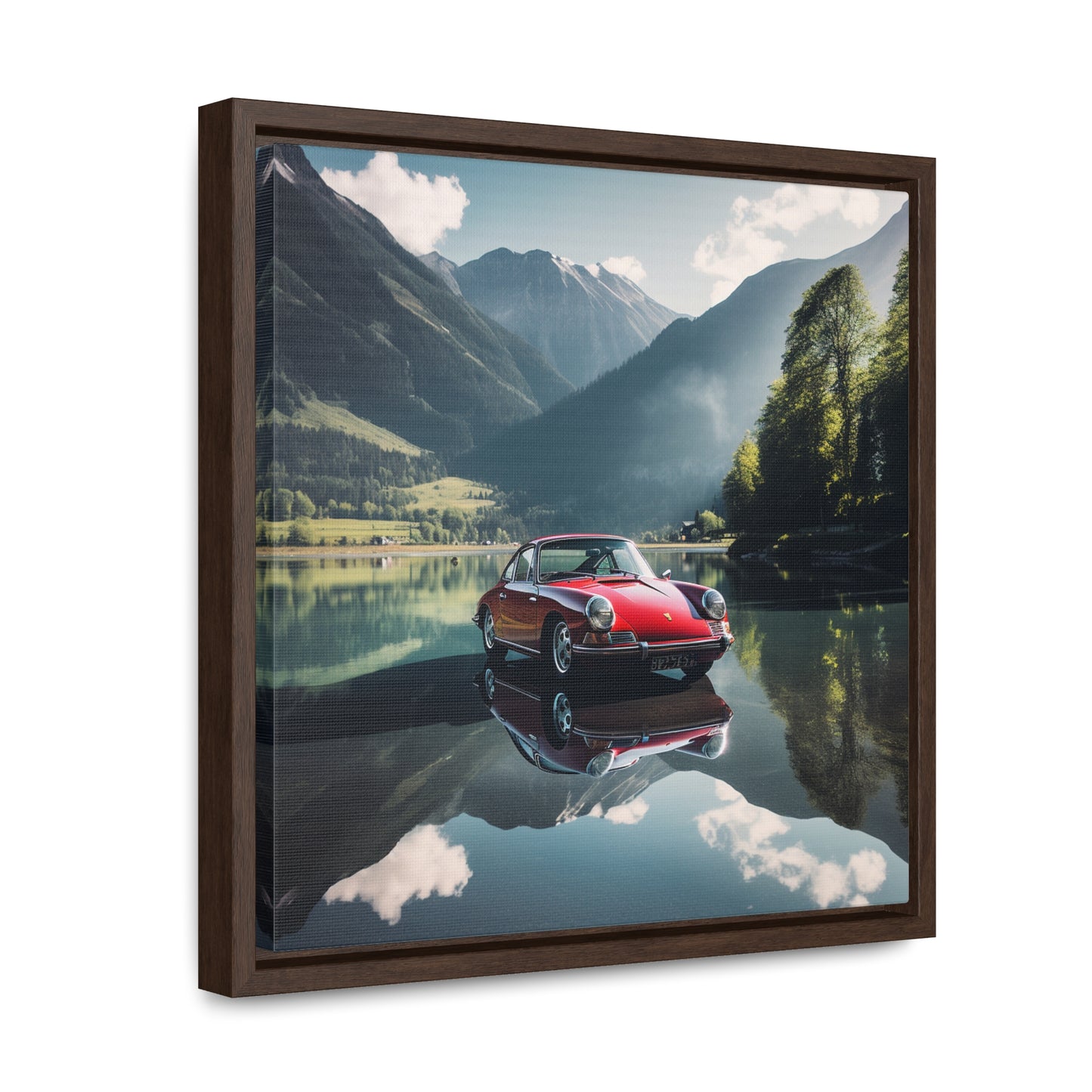 Gallery Canvas Wraps, Square Frame Porsche Lake 3