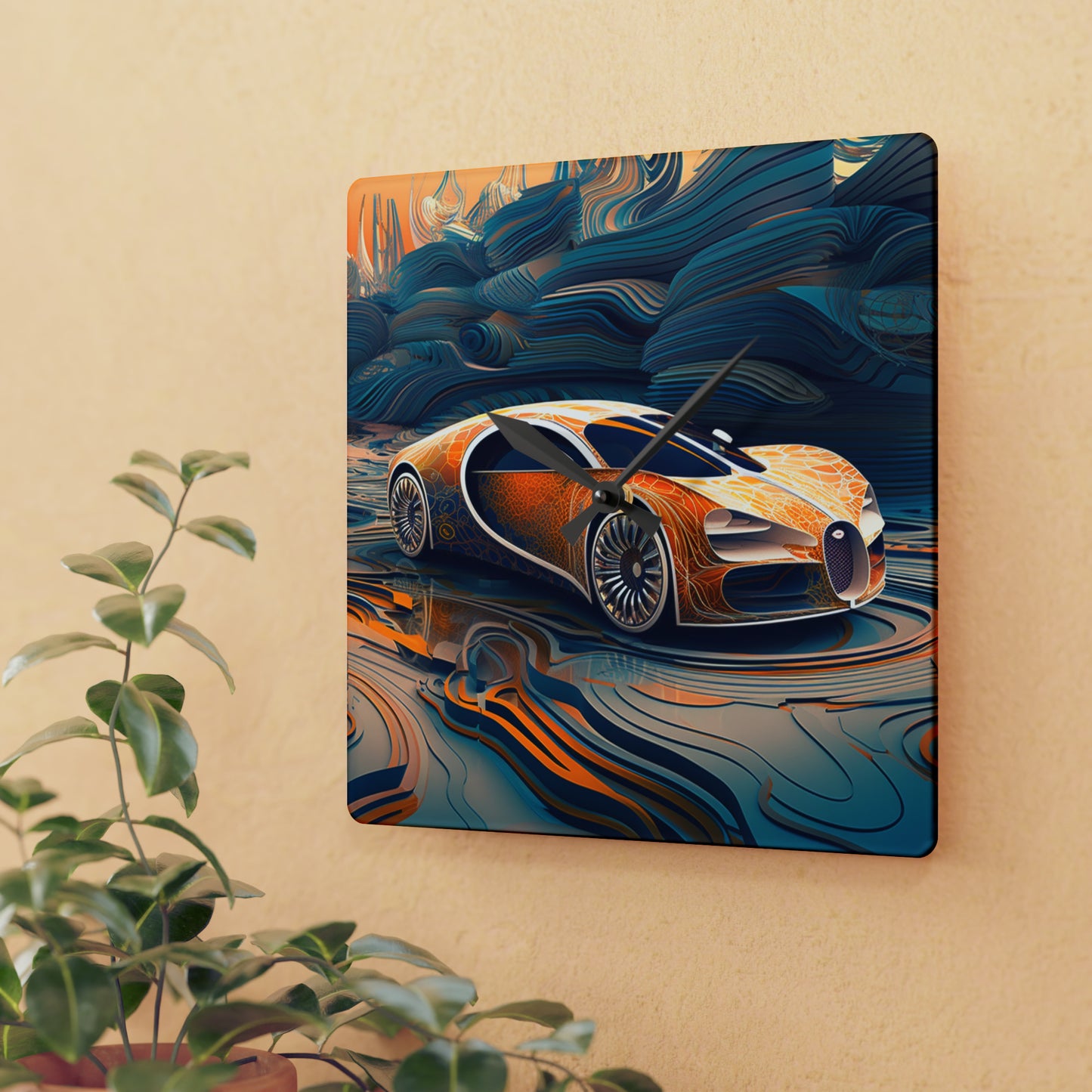 Acrylic Wall Clock Bugatti Abstract Flair 1