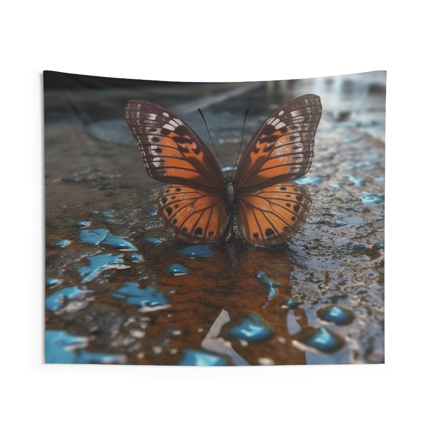 Indoor Wall Tapestries Water Butterfly Street 2