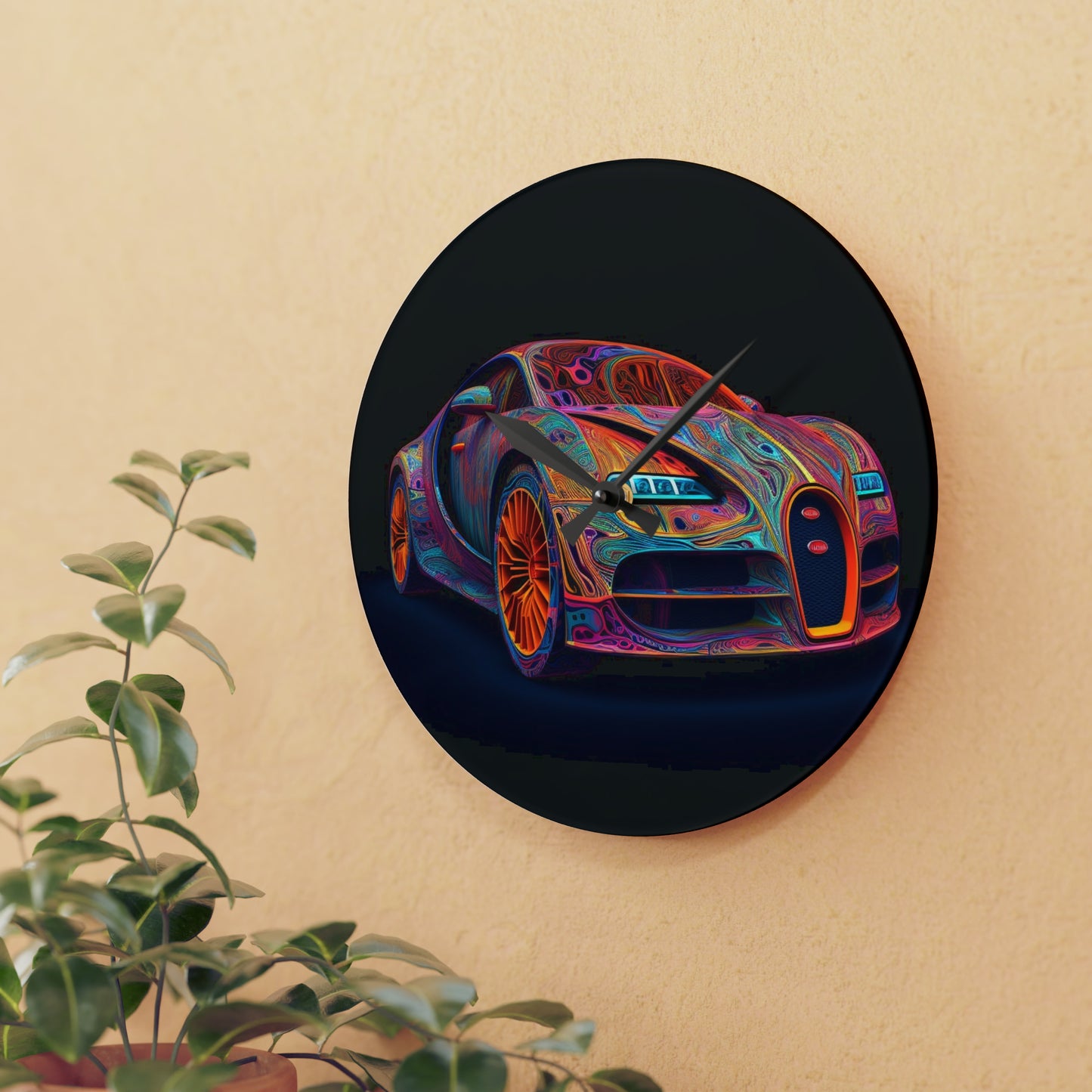 Acrylic Wall Clock Bugatti Abstract Concept 1