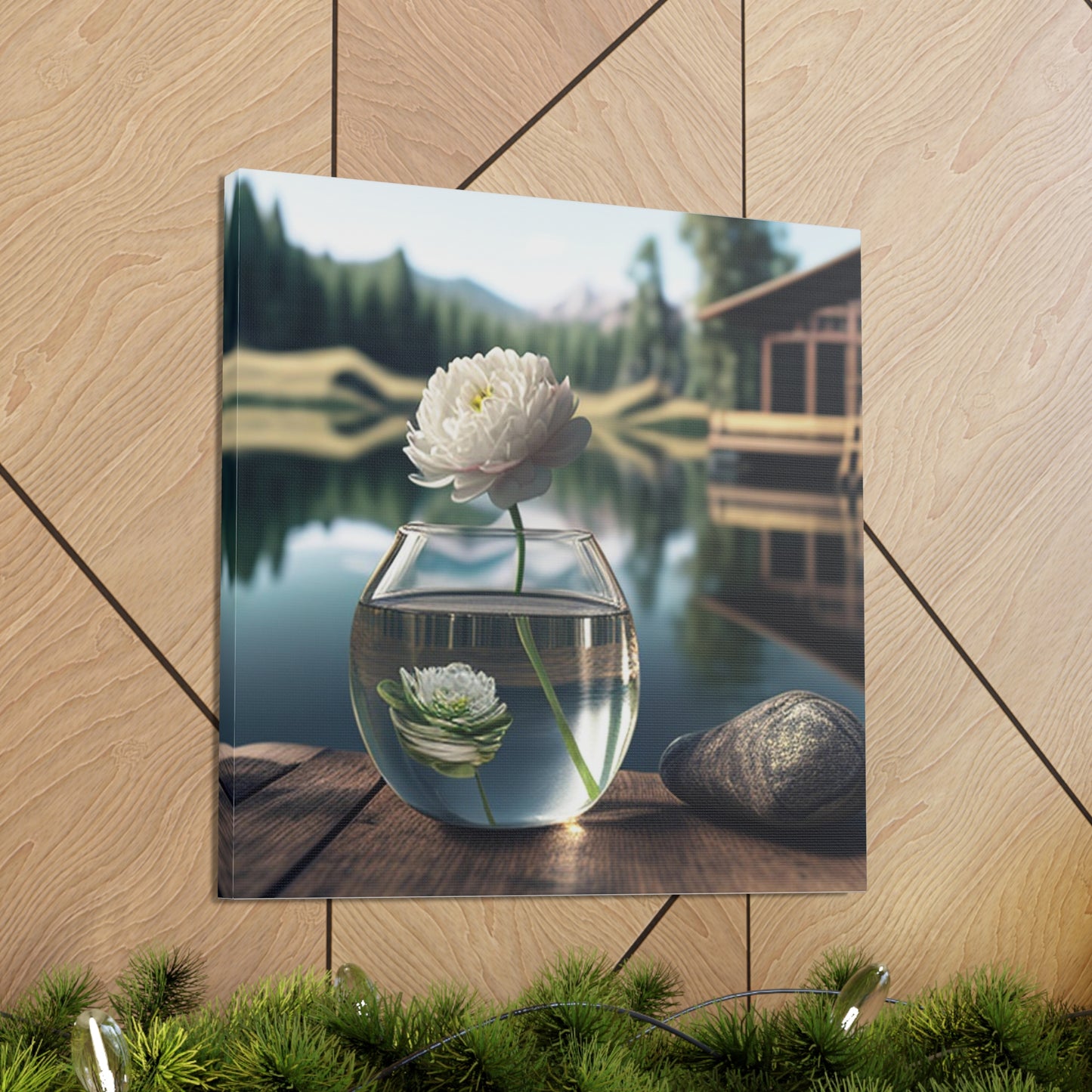 Canvas Gallery Wraps White Peony glass vase 2