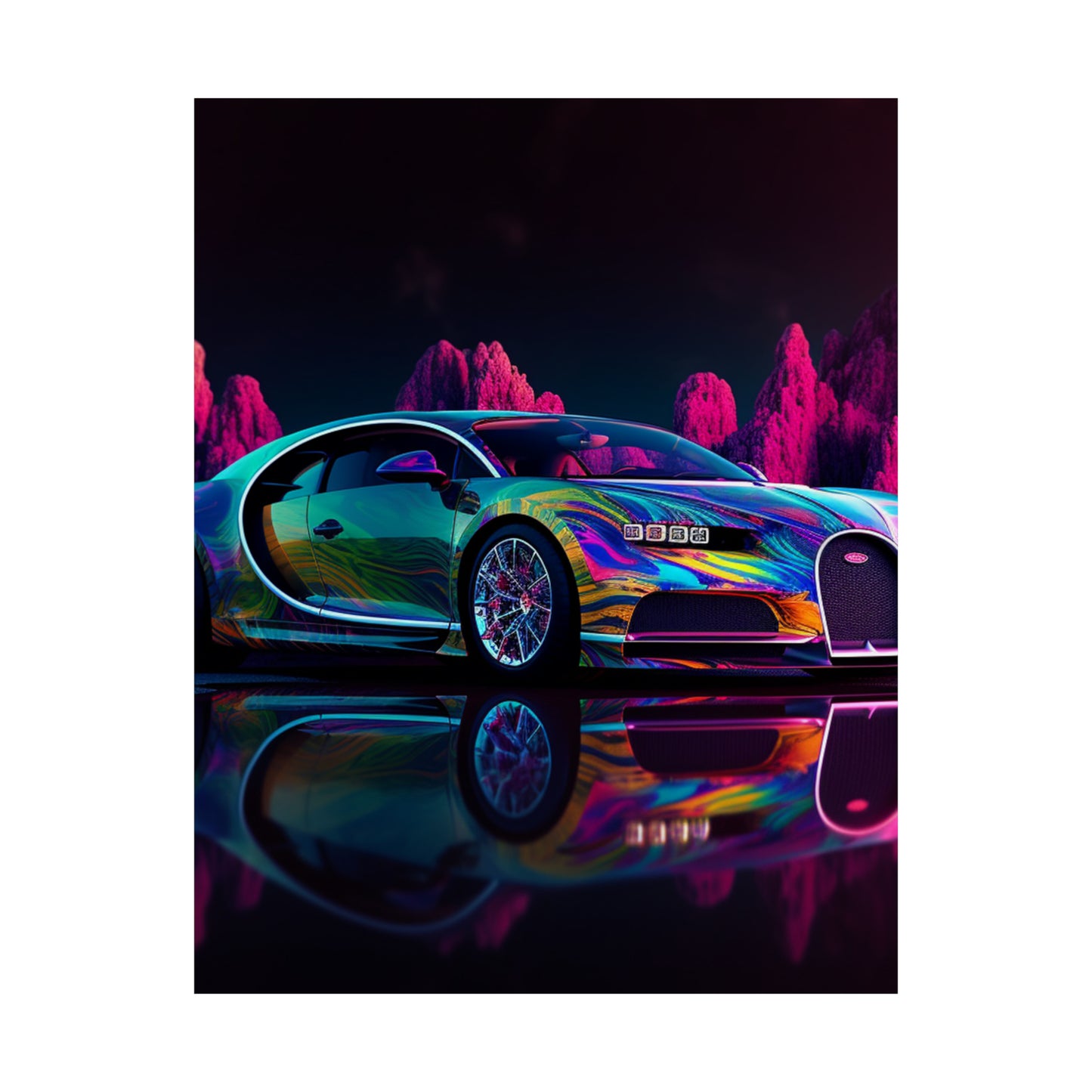 Premium Matte Vertical Posters Florescent Bugatti Flair 2