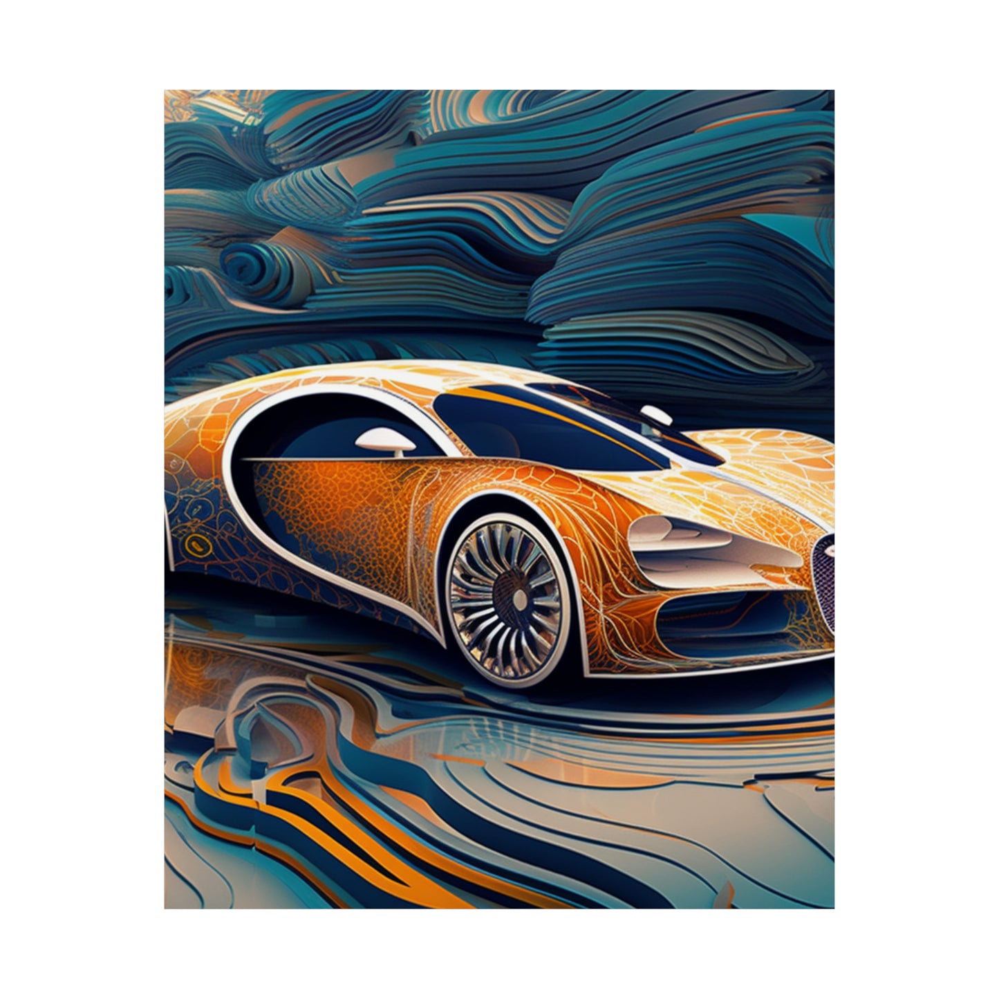 Premium Matte Vertical Posters Bugatti Abstract Flair 1