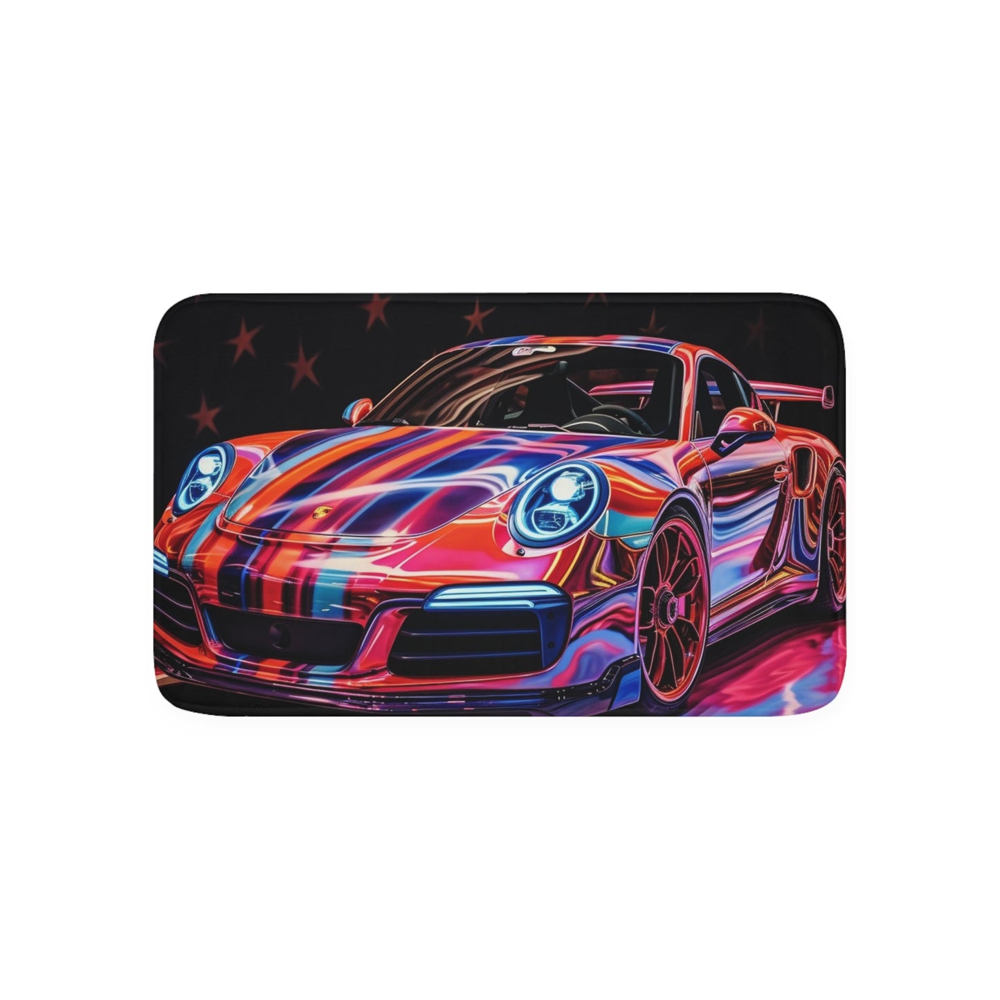 Memory Foam Bath Mat American Flag Colored Porsche 3