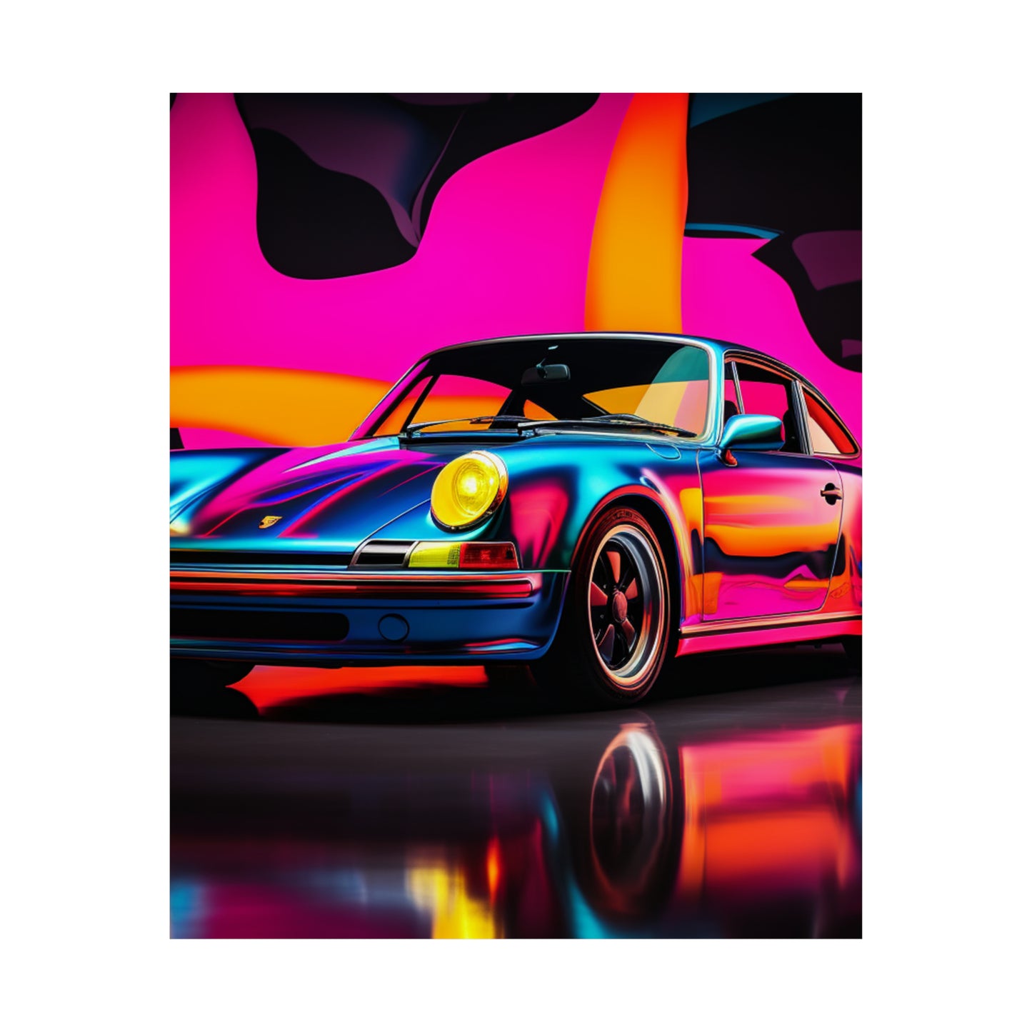 Premium Matte Vertical Posters Macro Porsche 2