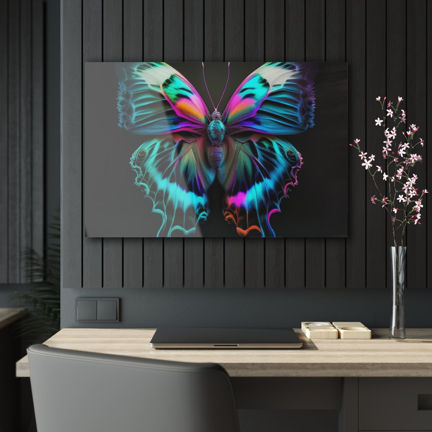 Acrylic Prints Neon Butterfly Fusion 4