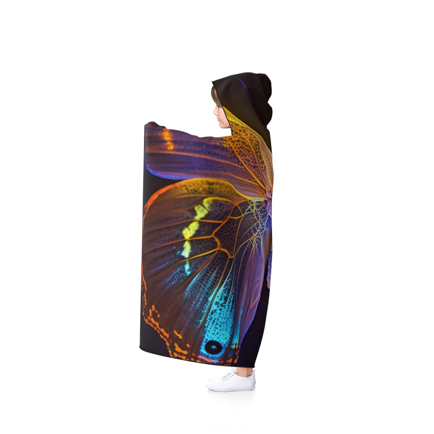 Hooded Blanket Neon Butterfly Flair 2