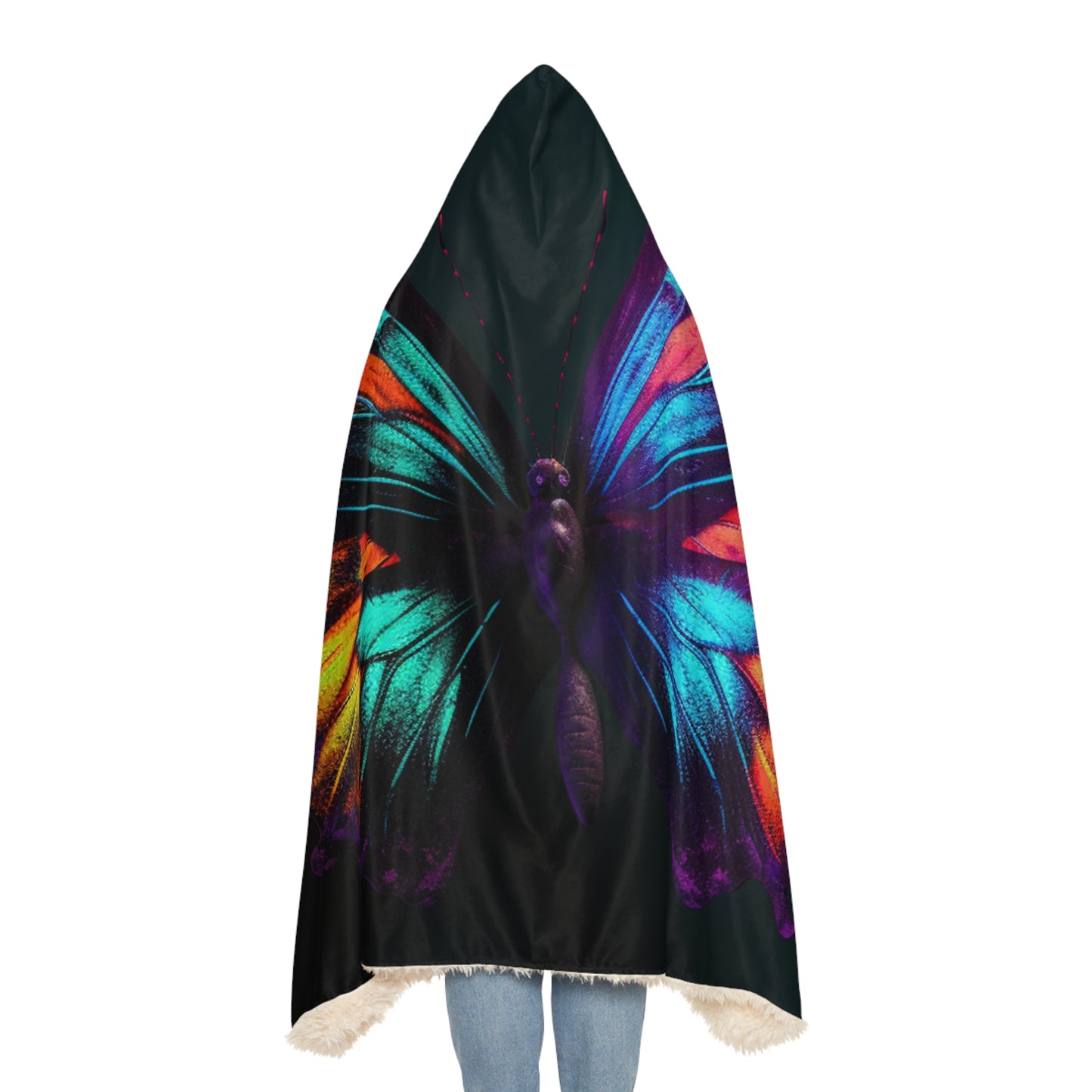 Snuggle Hooded Blanket Hyper Colorful Butterfly Purple 1