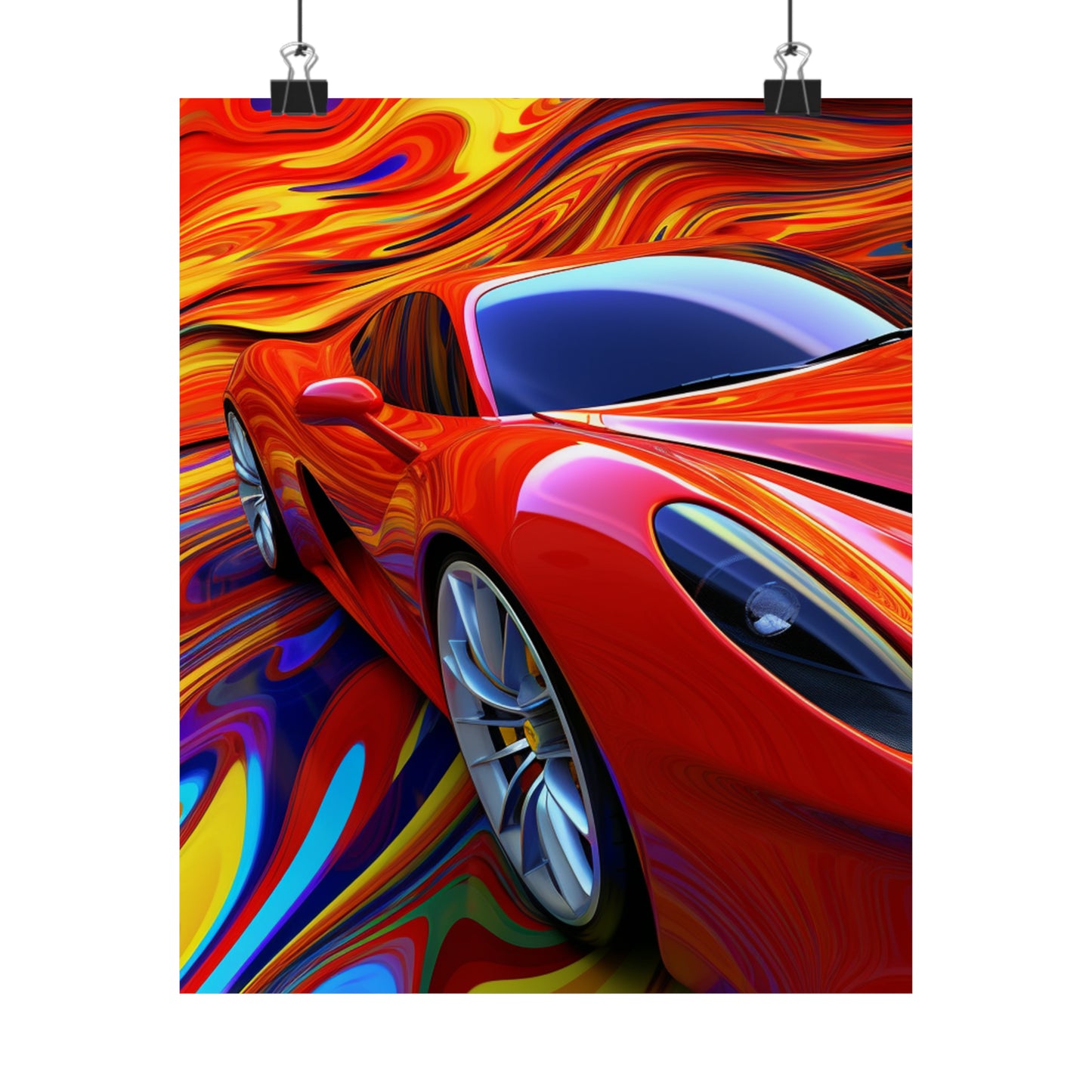 Premium Matte Vertical Posters Ferrari Water Fusion 4