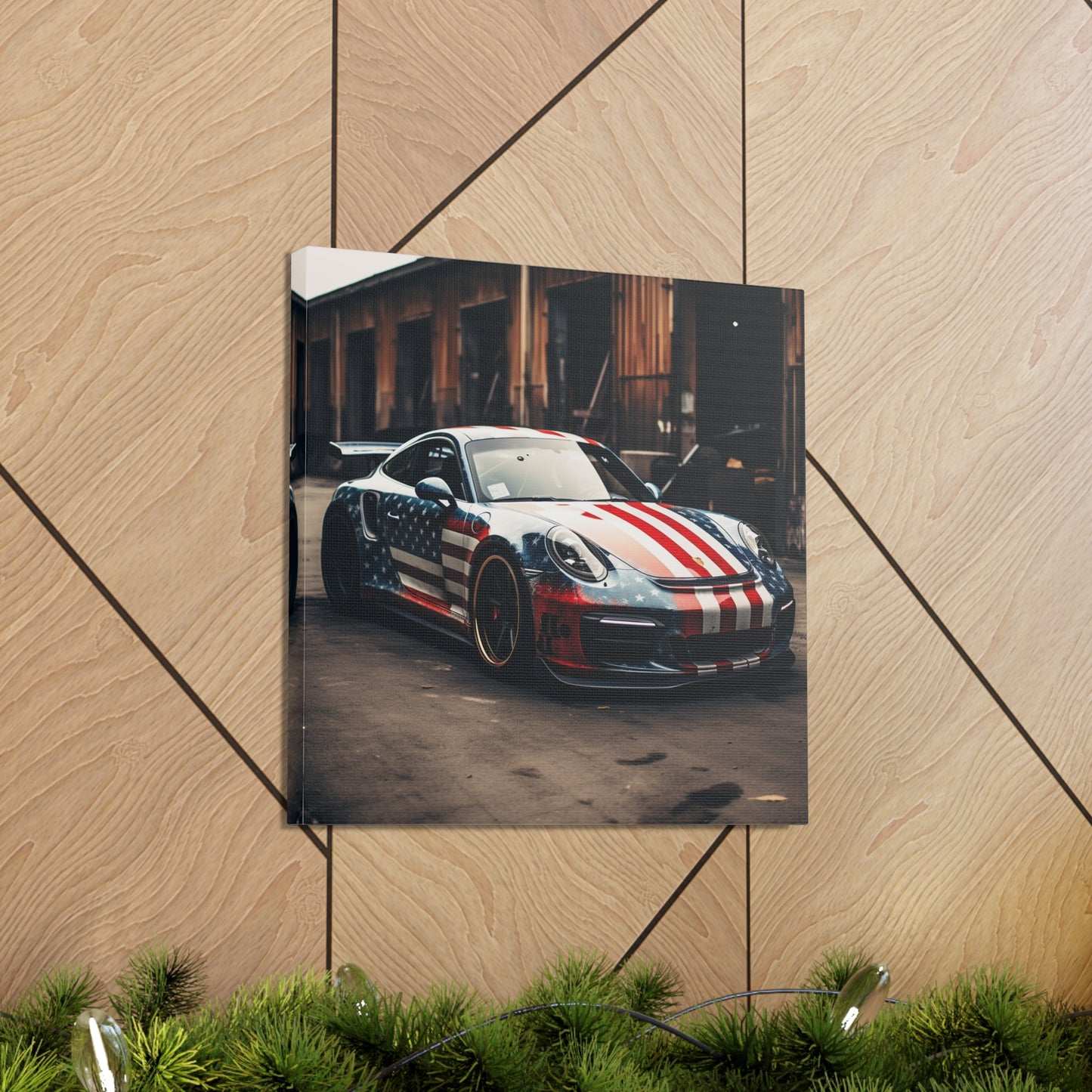 Canvas Gallery Wraps American Flag Porsche 3