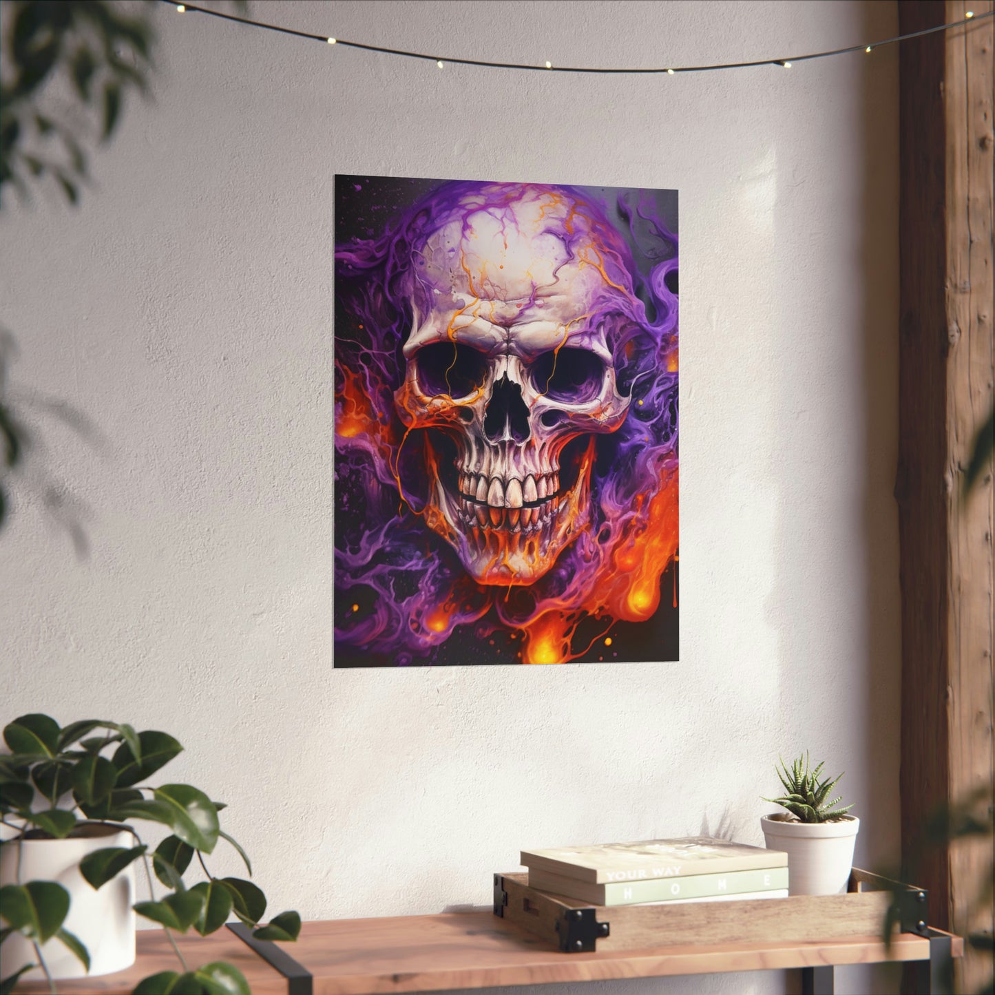 Premium Matte Vertical Posters Skull Flames 2