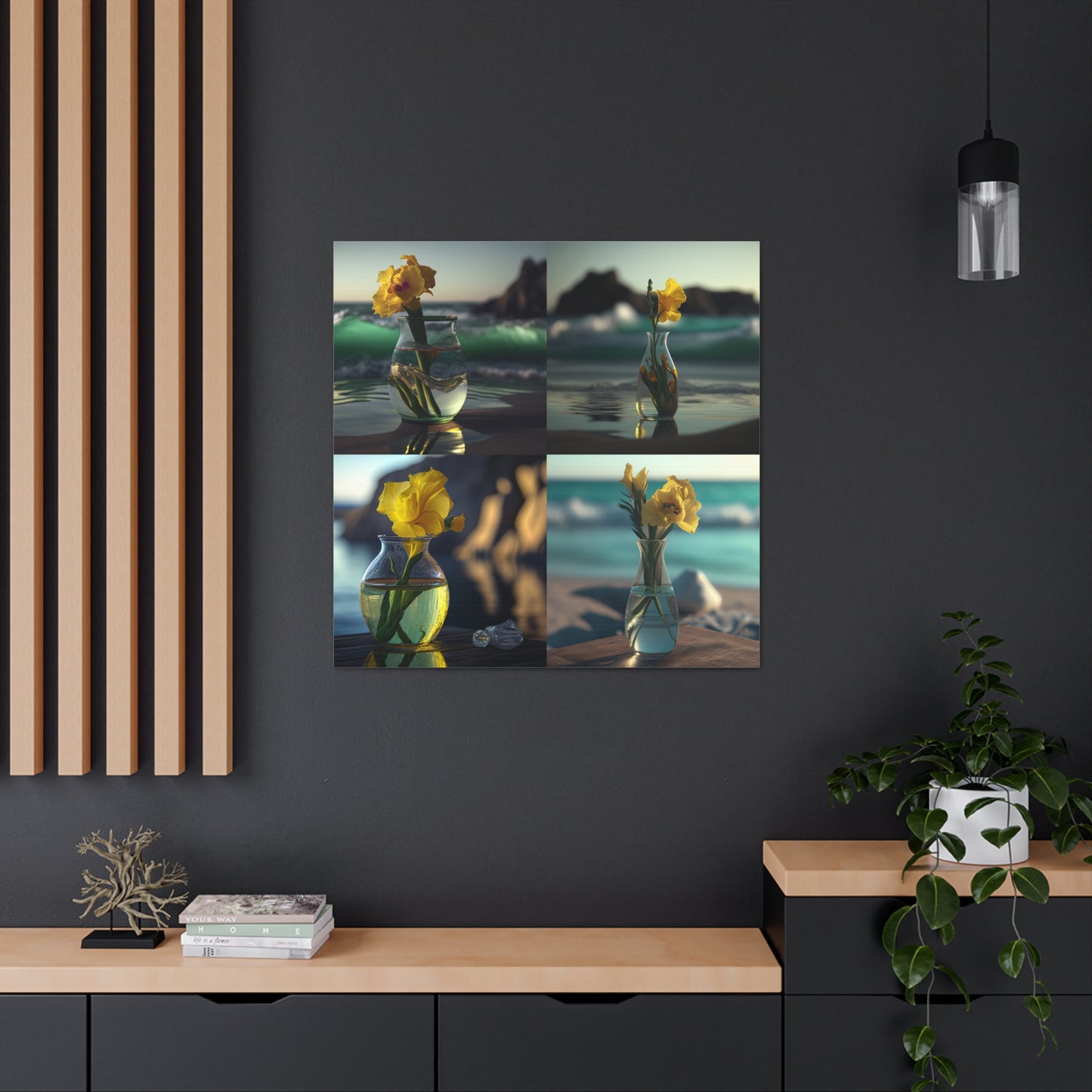 Canvas Gallery Wraps Yellow Gladiolus glass 5