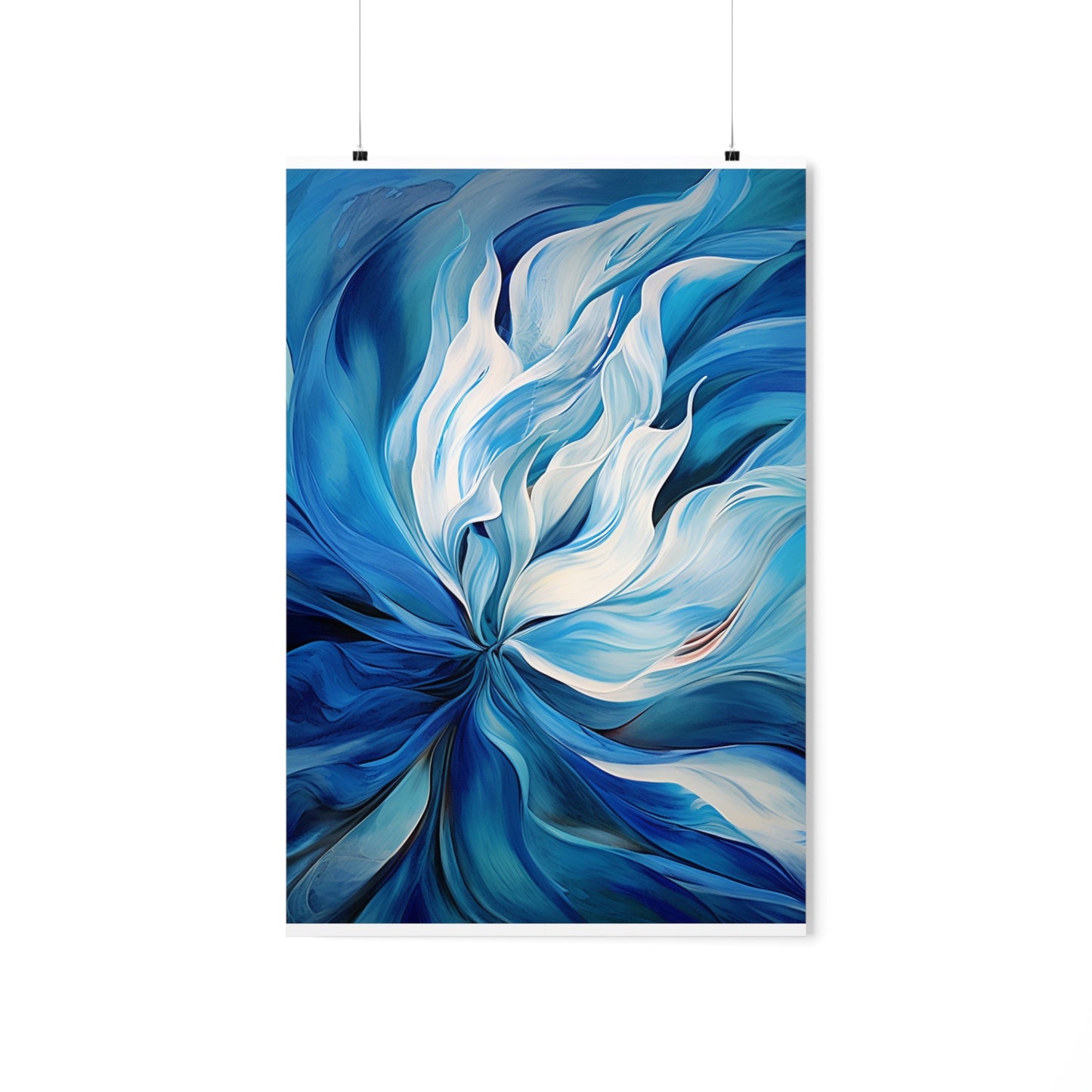 Premium Matte Vertical Posters Blue Tluip Abstract 1