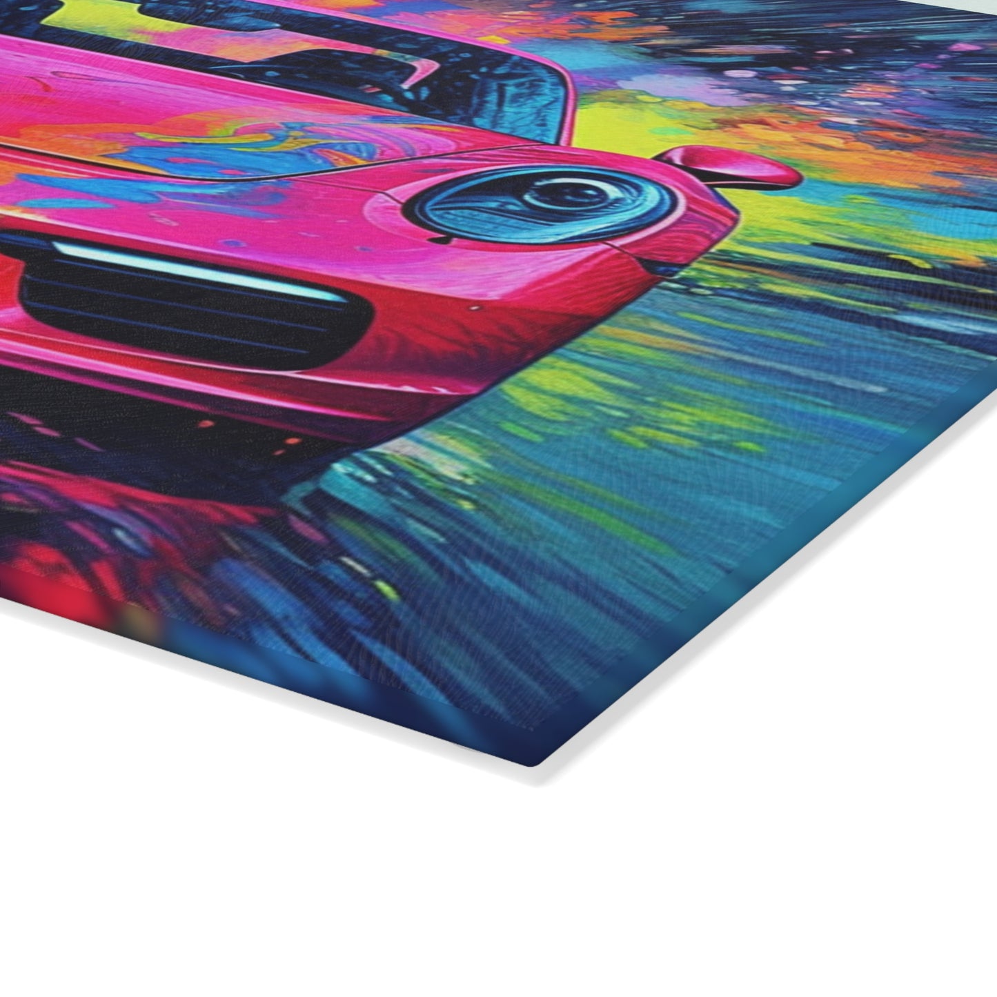 Glass Cutting Board Pink Porsche water fusion 3