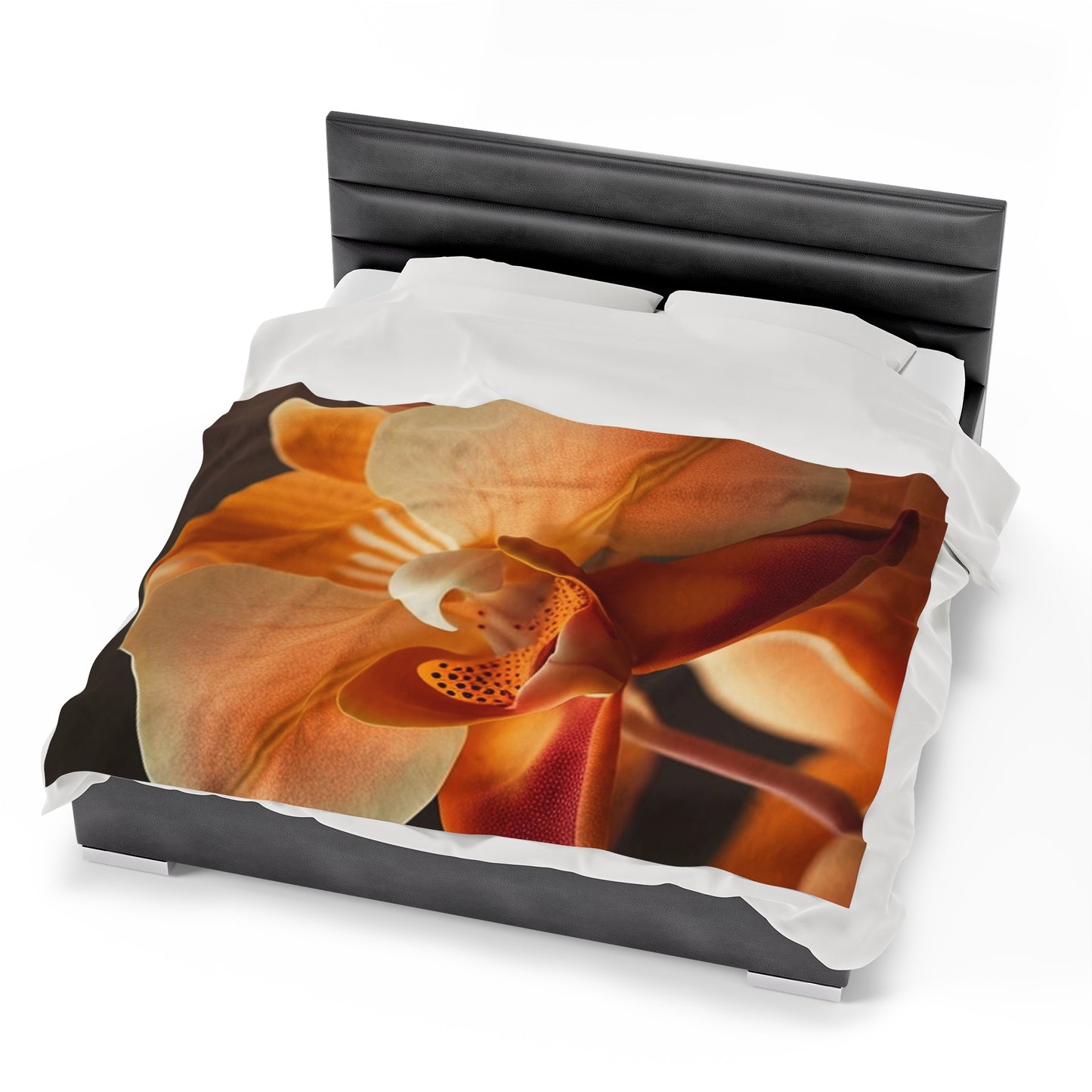 Velveteen Plush Blanket Orange Orchid 3