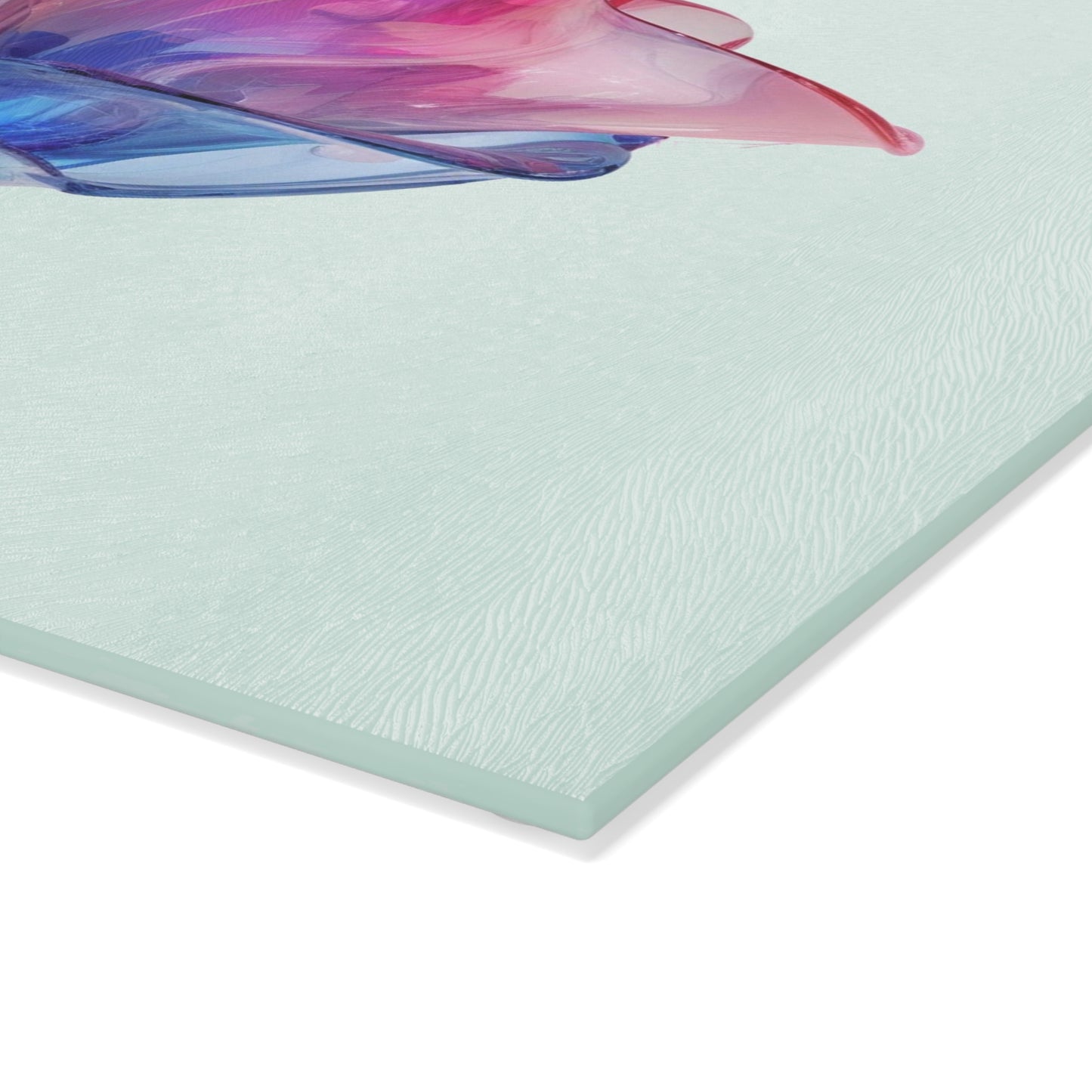 Glass Cutting Board Pink & Blue Tulip Rose 4