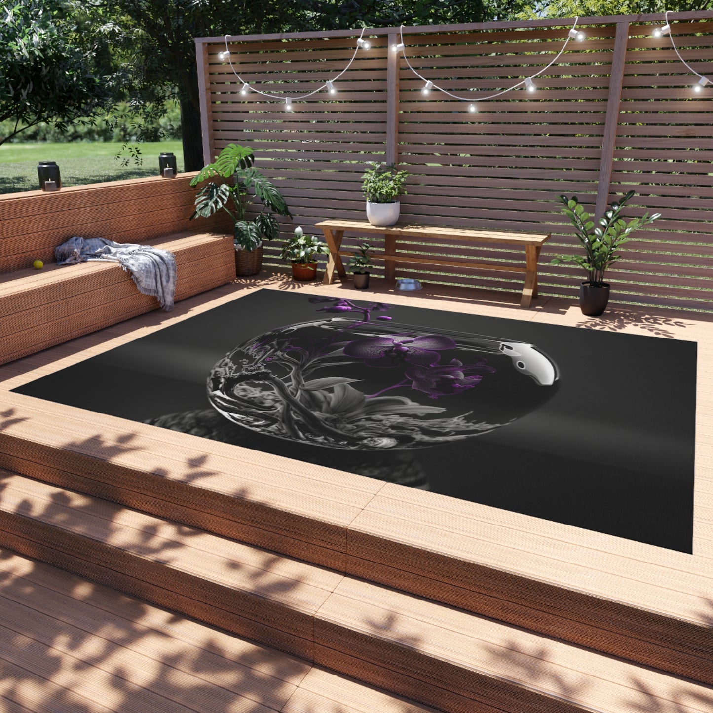 Outdoor Rug  Purple Orchid Glass vase 3
