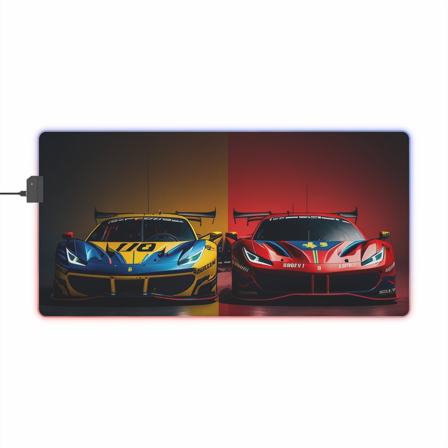 LED Gaming Mouse Pad Ferrari Red Blue 3