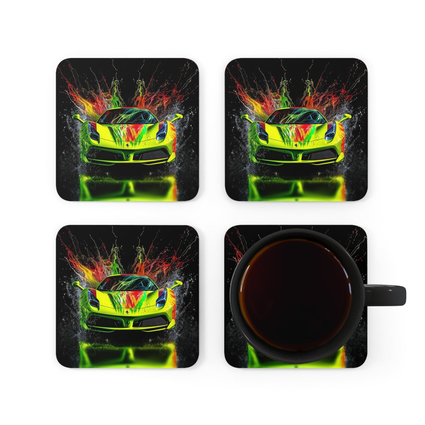 Corkwood Coaster Set Farrari Water 1