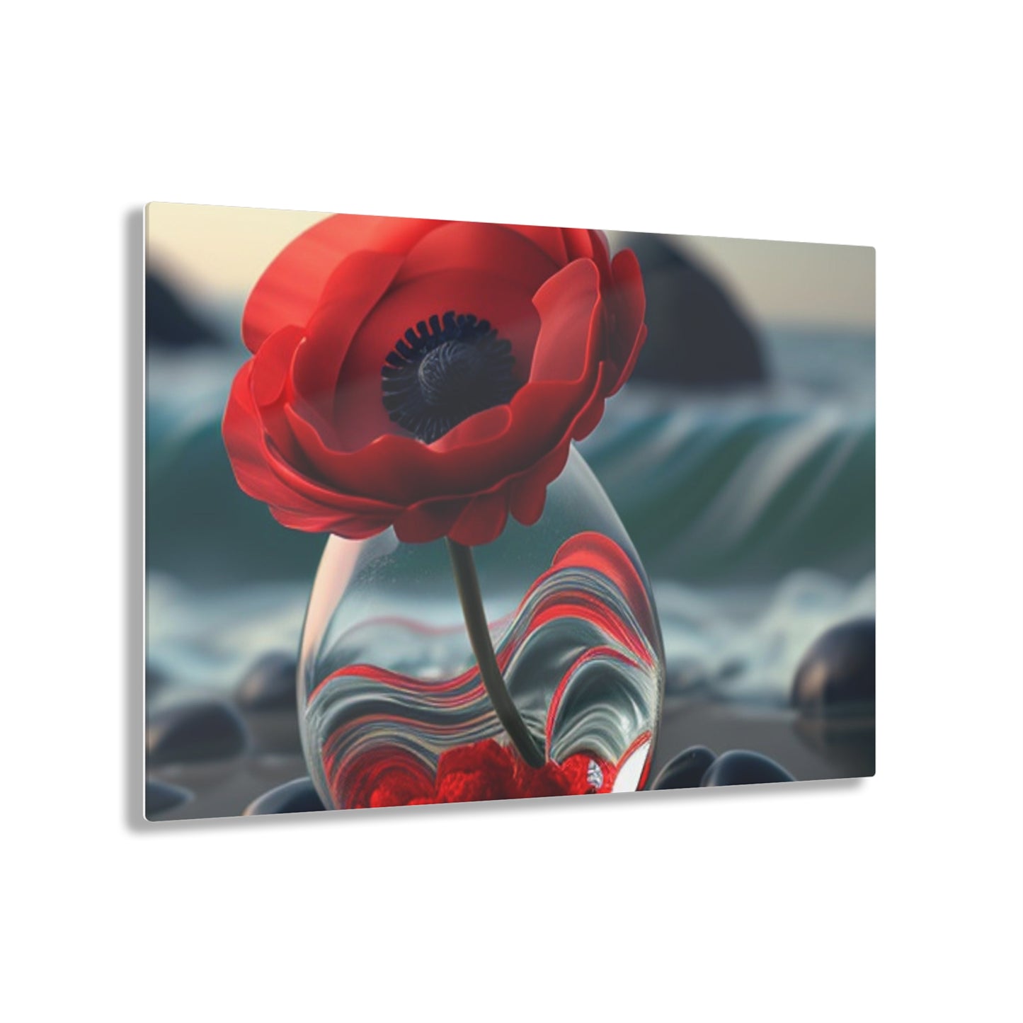 Acrylic Prints Red Anemone in a Vase 1