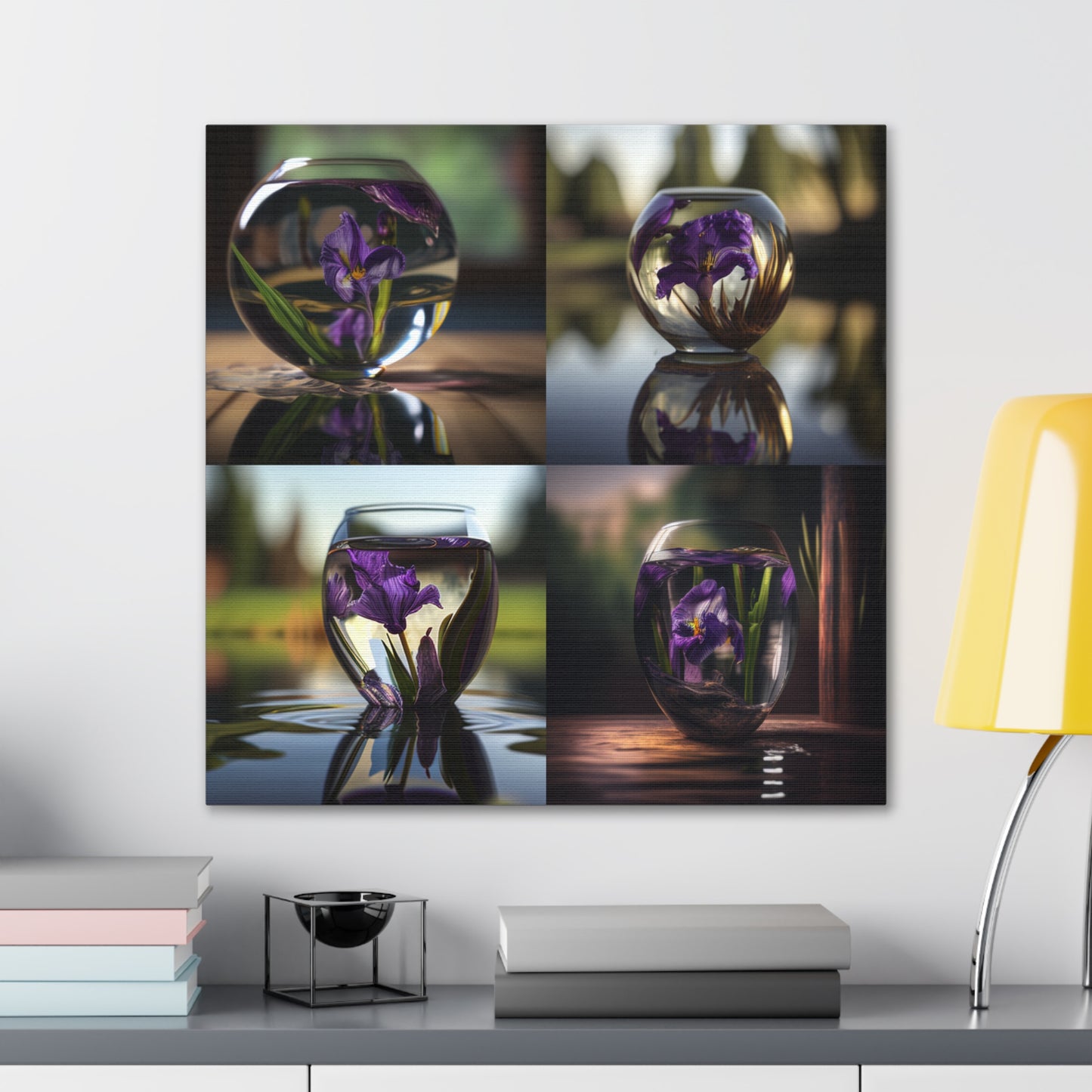 Canvas Gallery Wraps Purple Iris in a vase 5