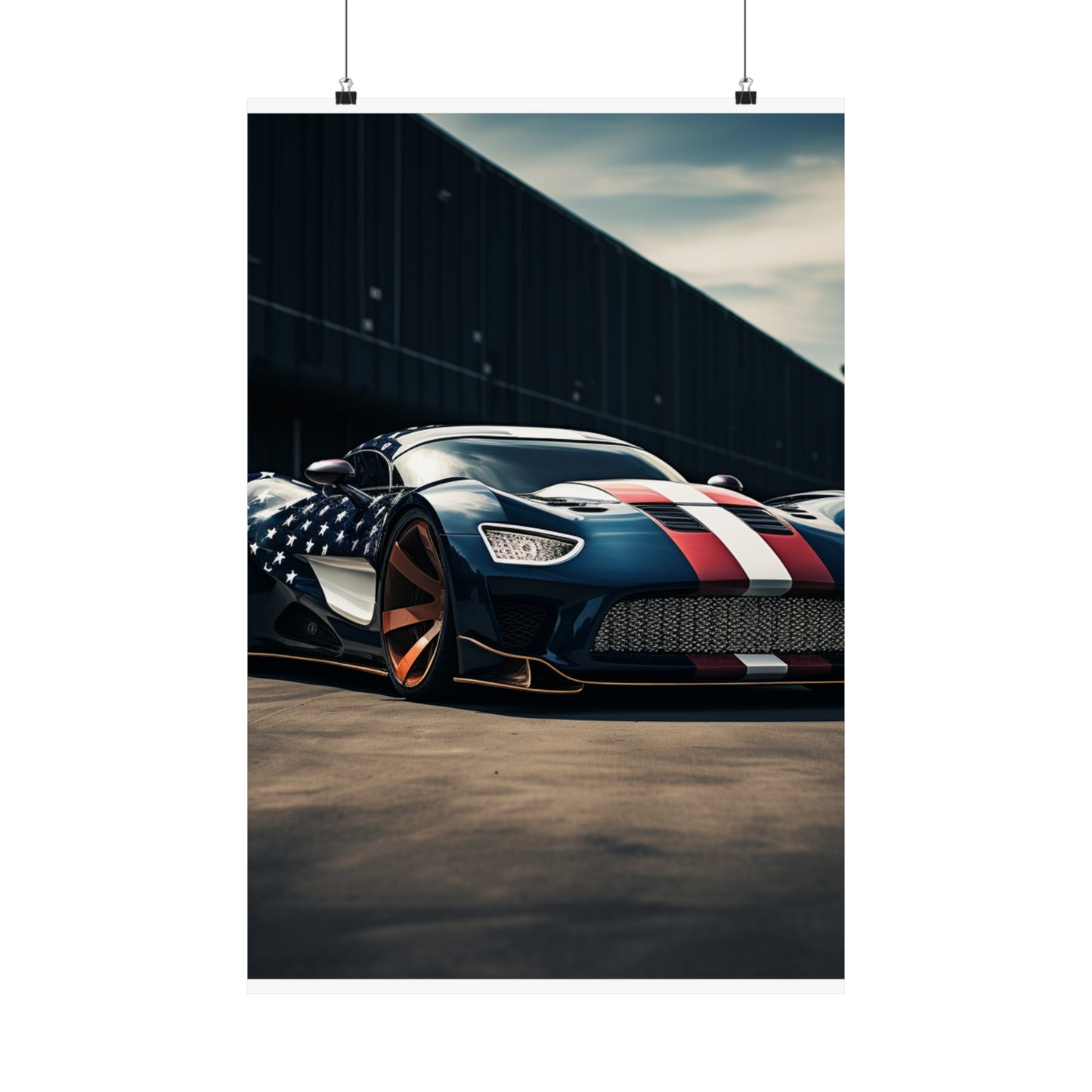 Premium Matte Vertical Posters Bugatti Flag American 2