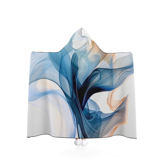 Hooded Blanket Blue Tluip Abstract 3