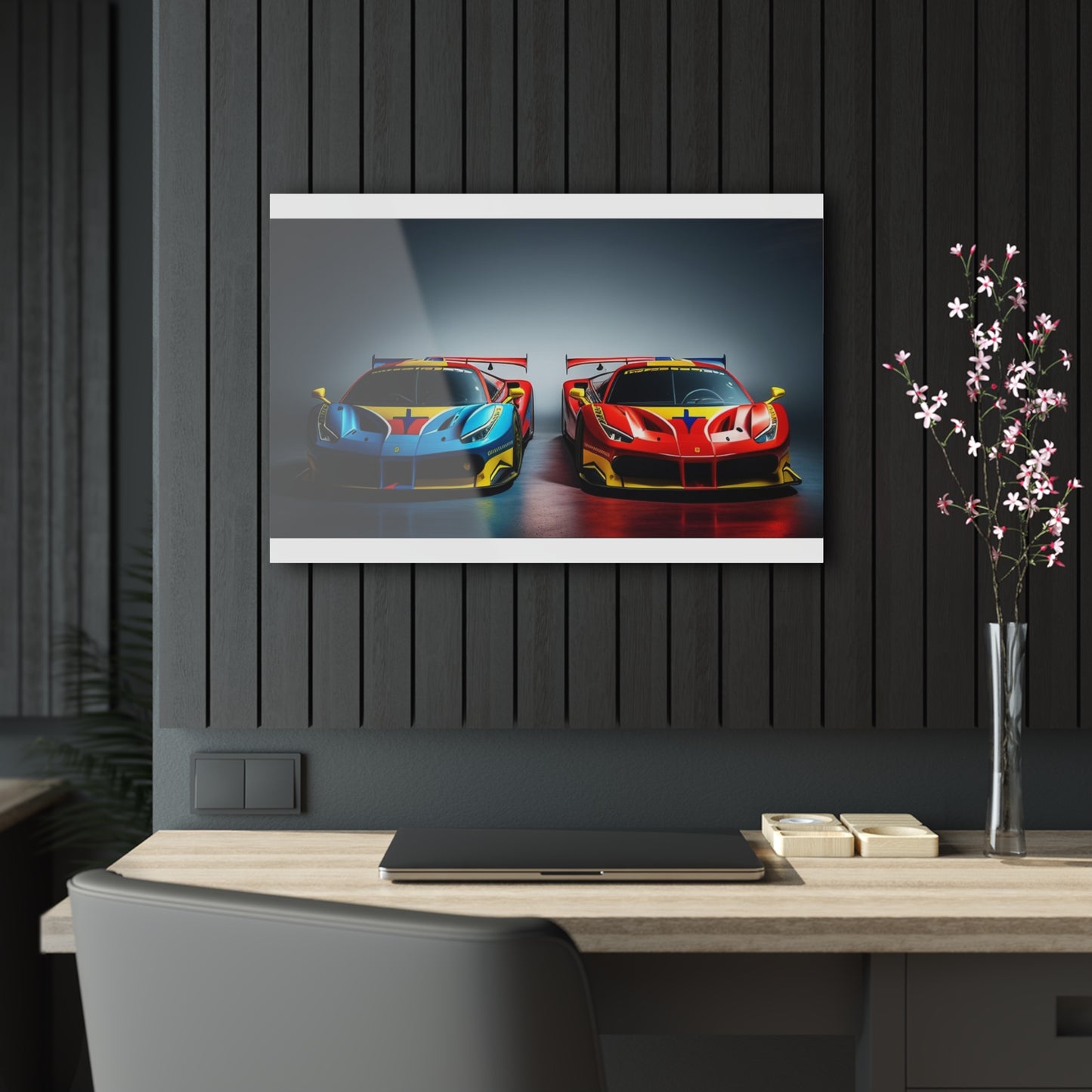 Acrylic Prints Ferrari Red Blue 2