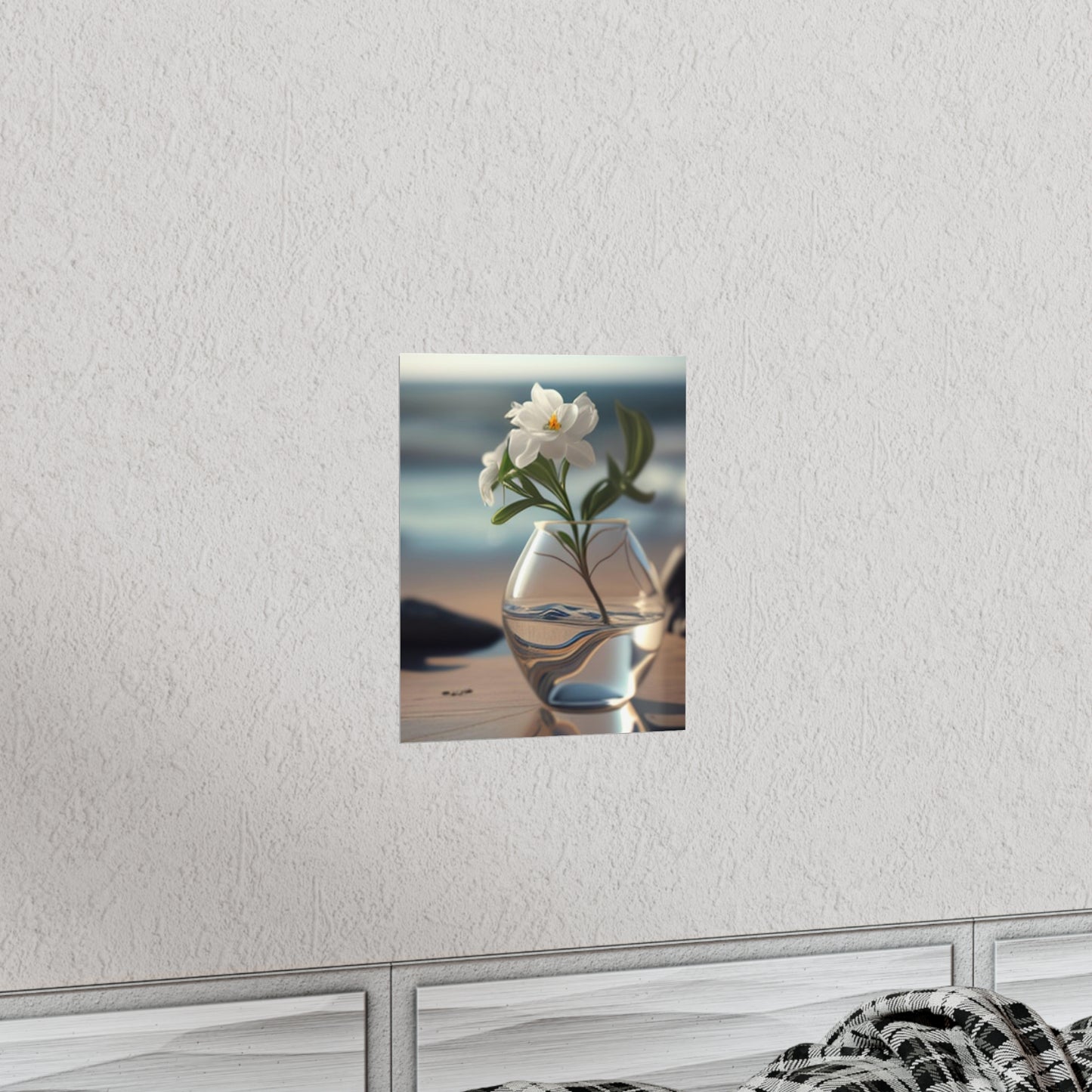 Premium Matte Vertical Posters Jasmine glass vase 3