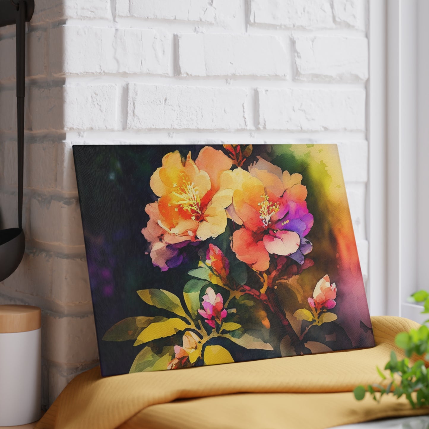 Glass Cutting Board Bright Spring Flowers 2