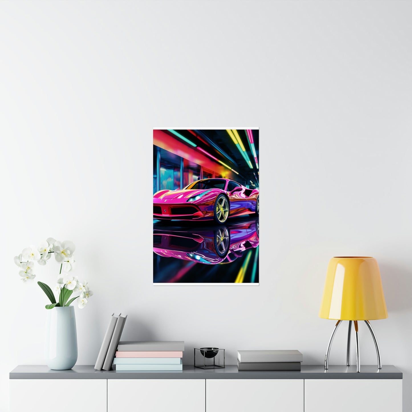 Premium Matte Vertical Posters Pink Macro Ferrari 4